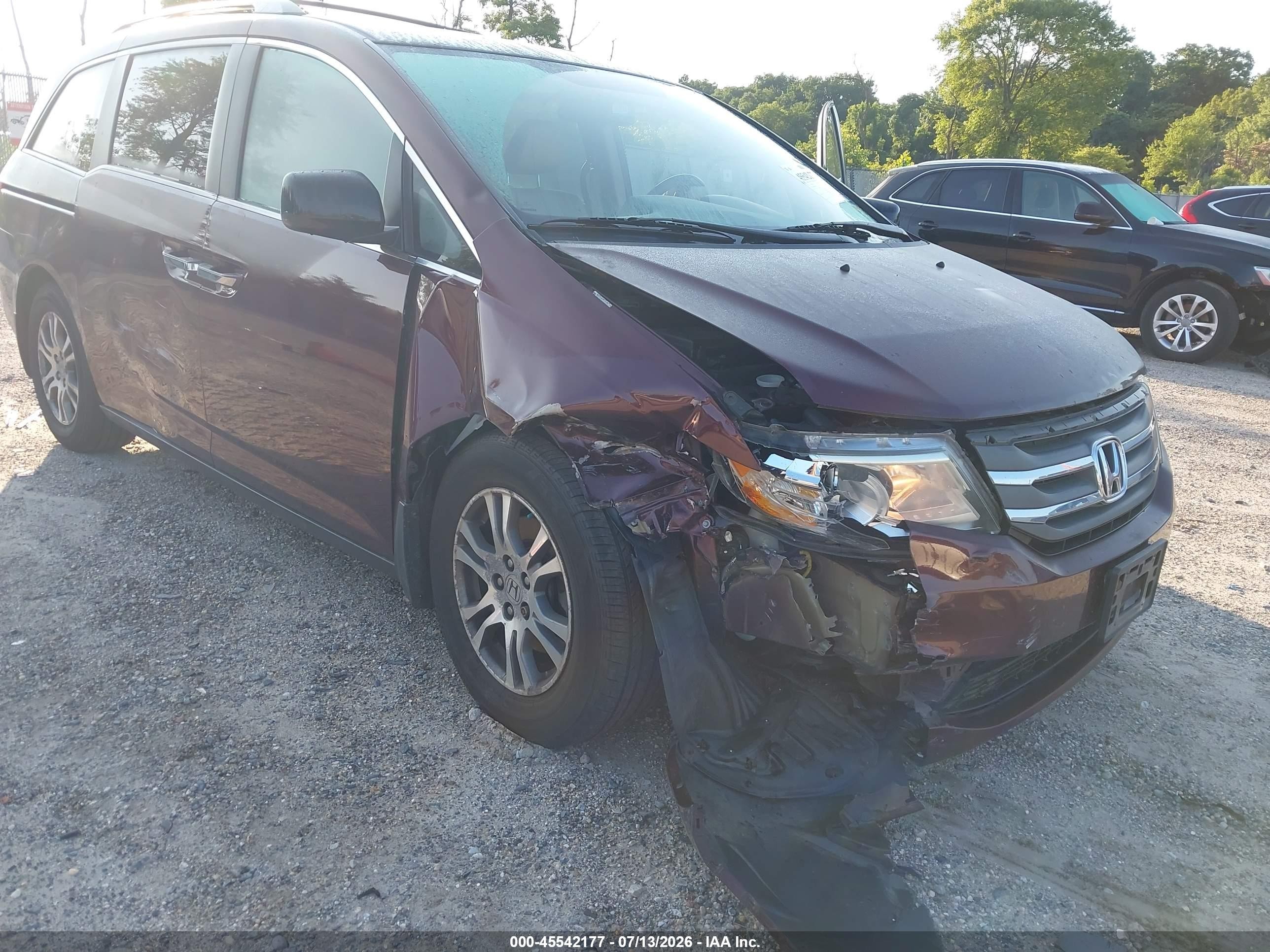2013 Honda Odyssey Ex-l Maroon vin: 5FNRL5H69DB008836