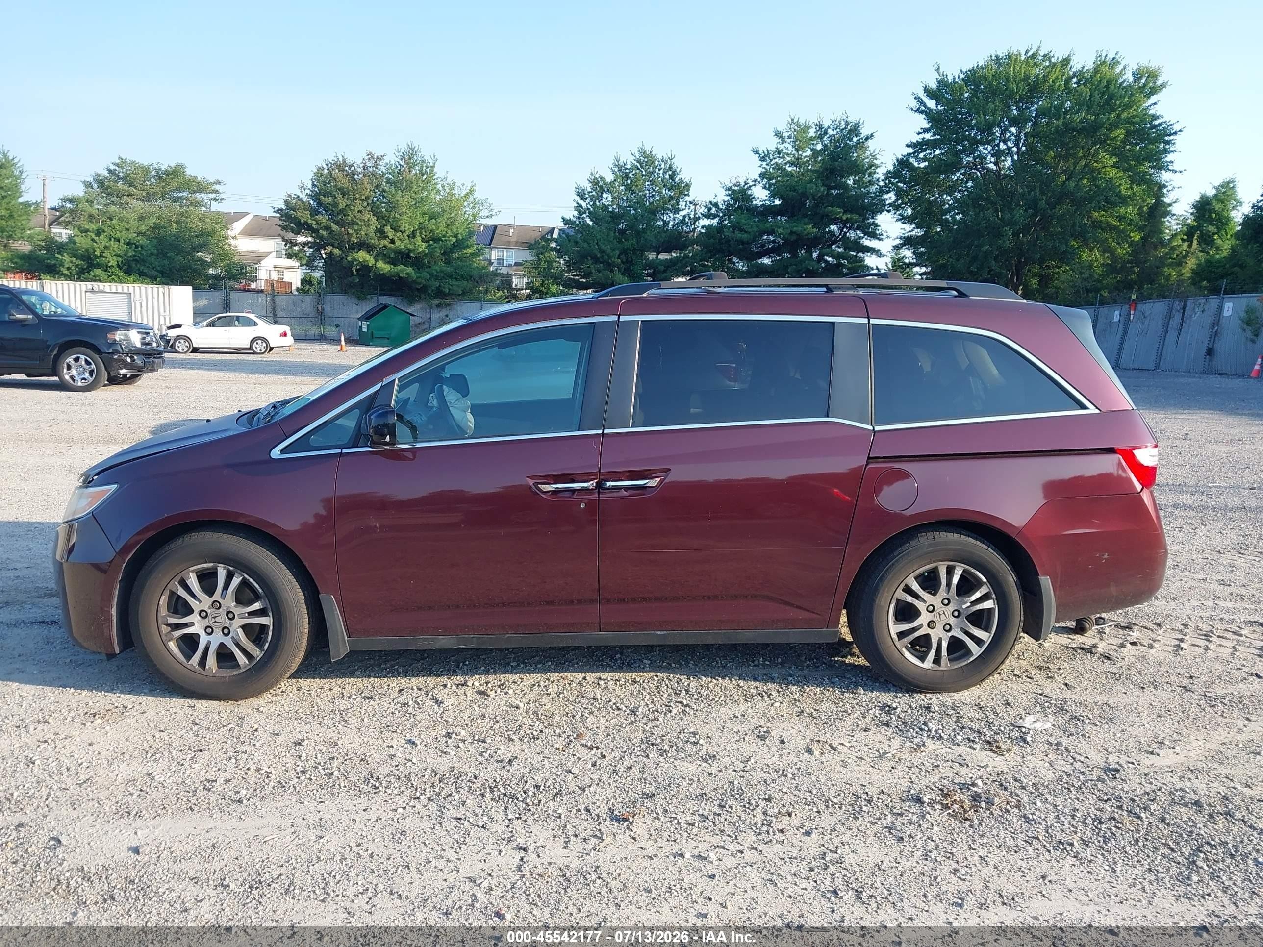 2013 Honda Odyssey Ex-l Maroon vin: 5FNRL5H69DB008836