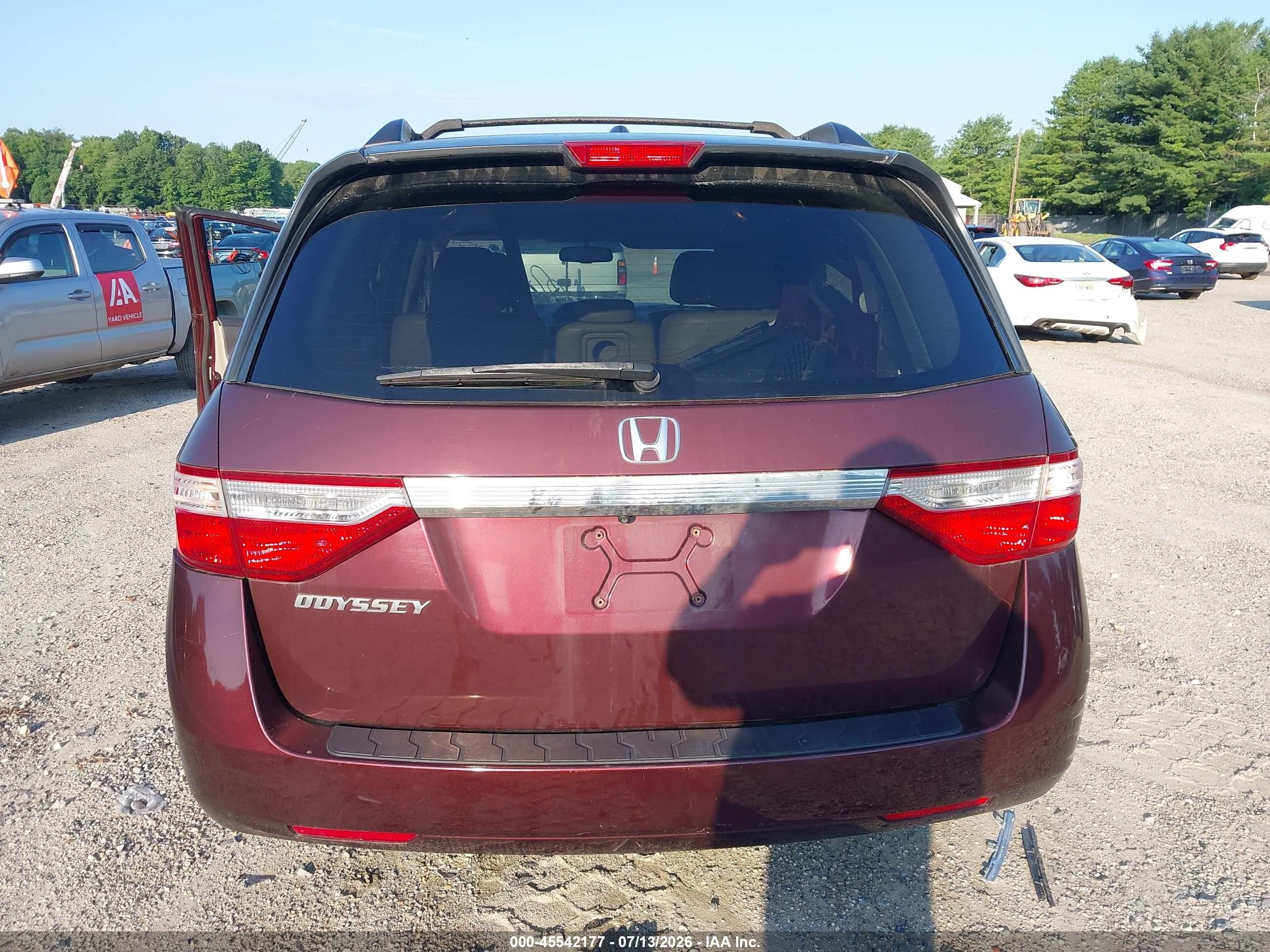 2013 Honda Odyssey Ex-l Maroon vin: 5FNRL5H69DB008836
