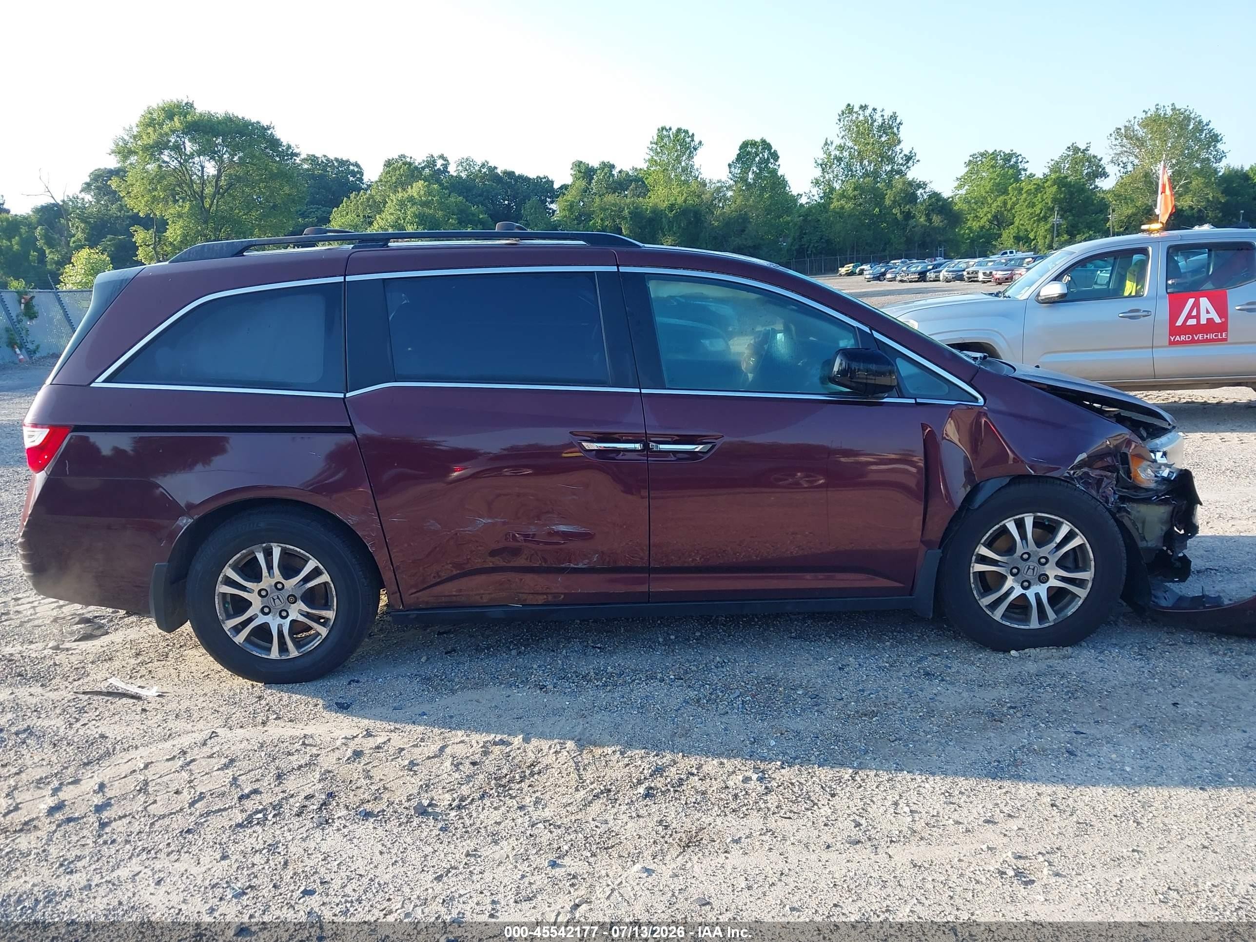 2013 Honda Odyssey Ex-l Maroon vin: 5FNRL5H69DB008836