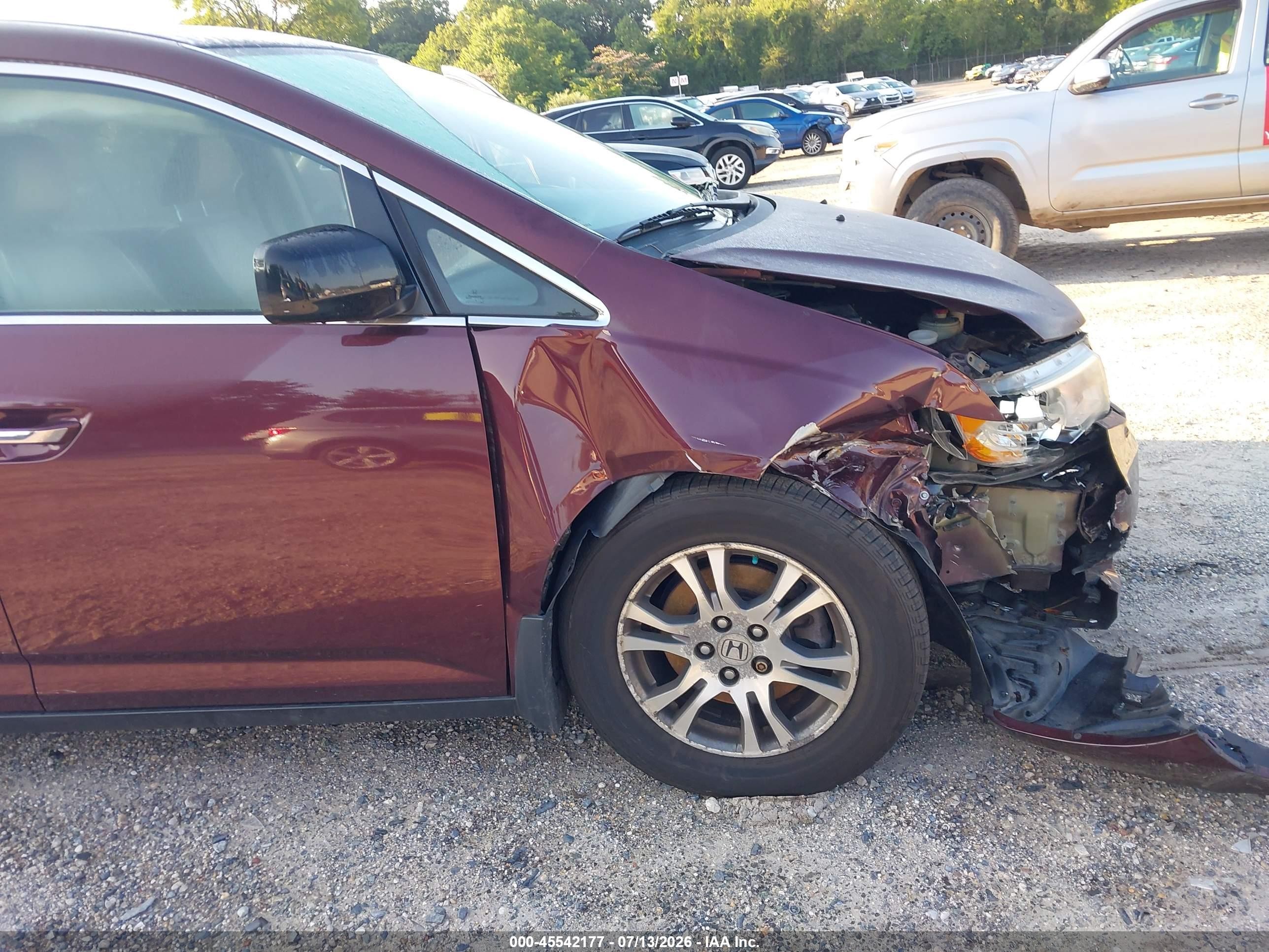 2013 Honda Odyssey Ex-l Maroon vin: 5FNRL5H69DB008836