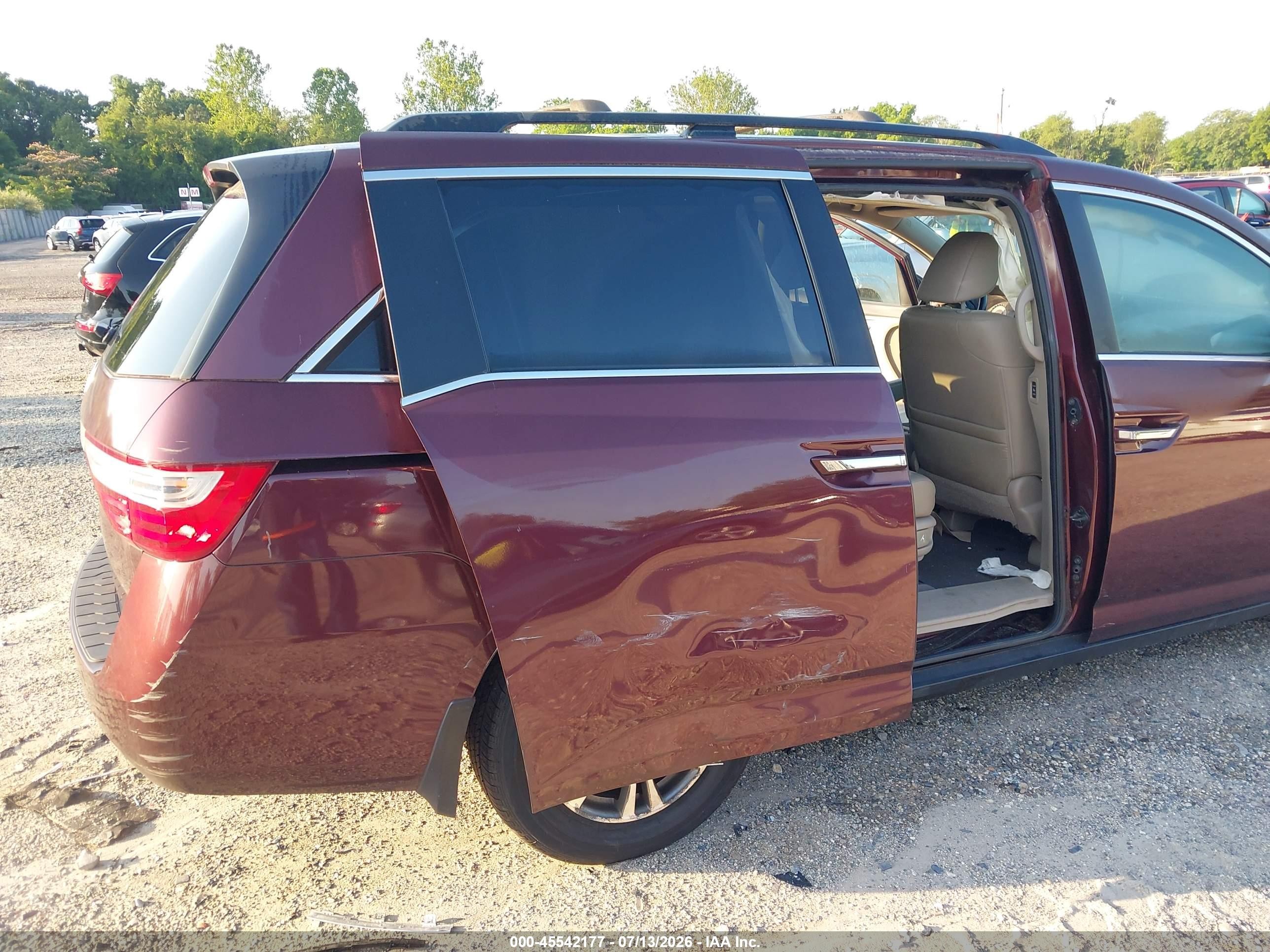 2013 Honda Odyssey Ex-l Maroon vin: 5FNRL5H69DB008836