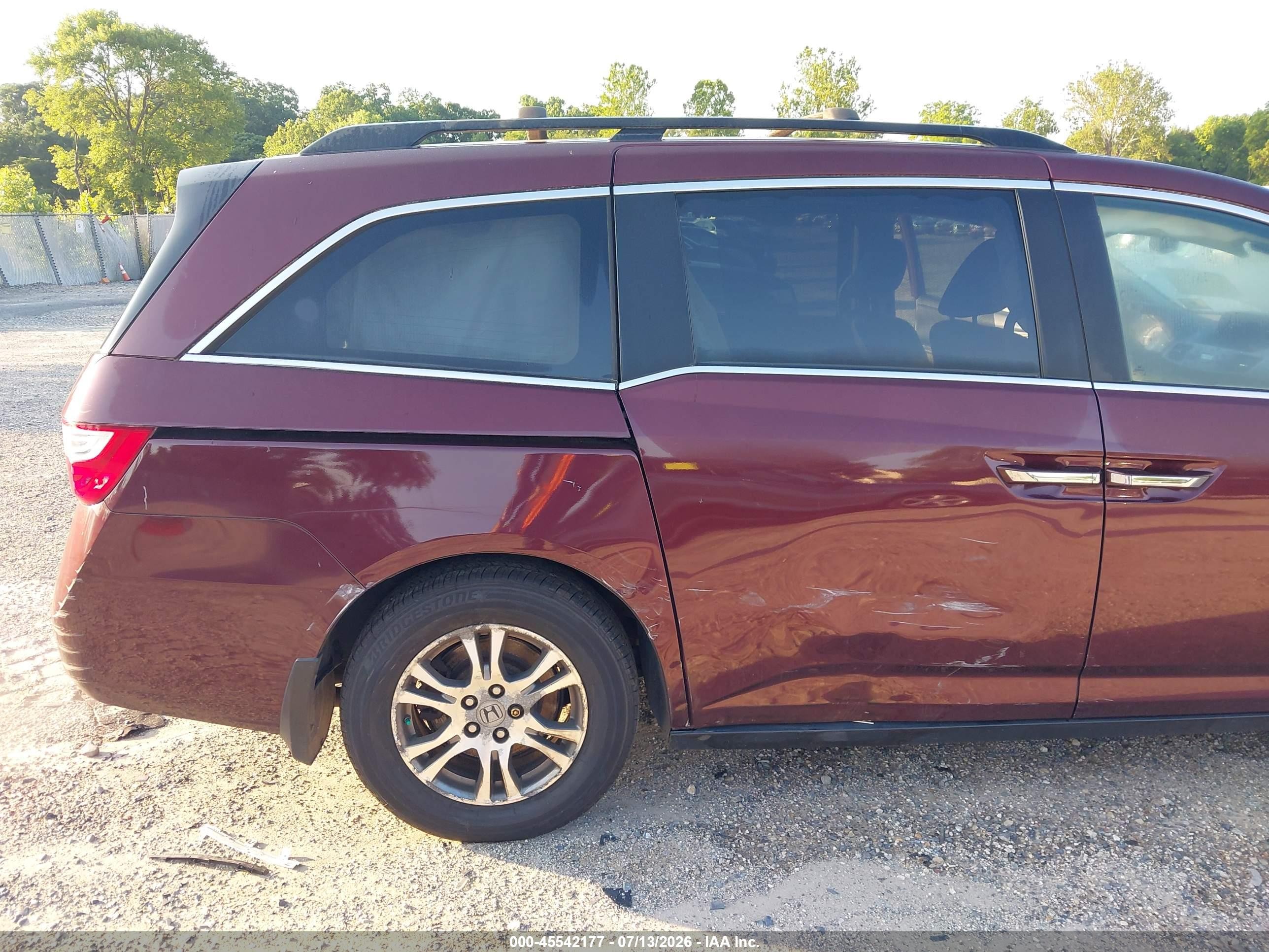 2013 Honda Odyssey Ex-l Maroon vin: 5FNRL5H69DB008836