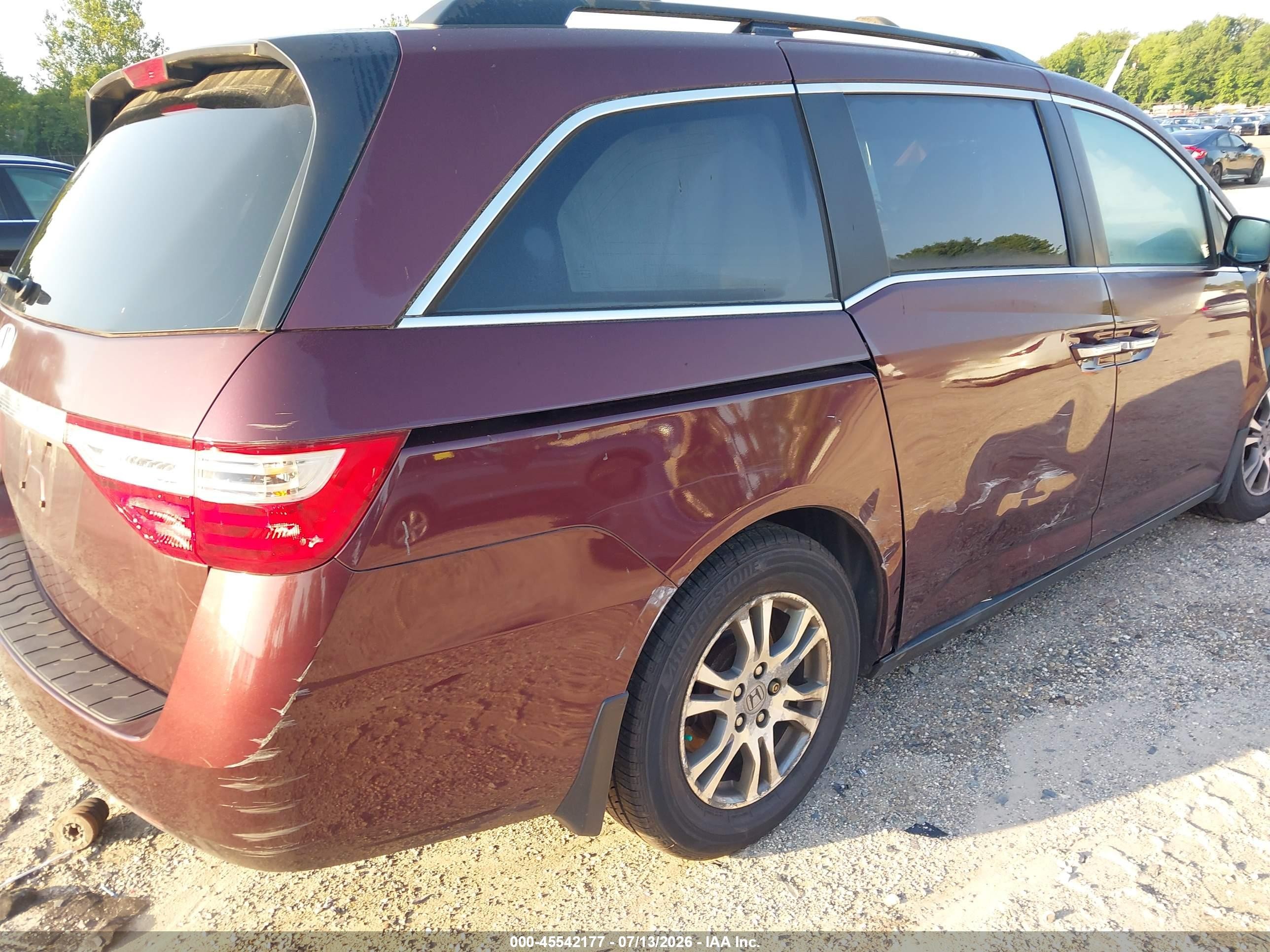 2013 Honda Odyssey Ex-l Maroon vin: 5FNRL5H69DB008836