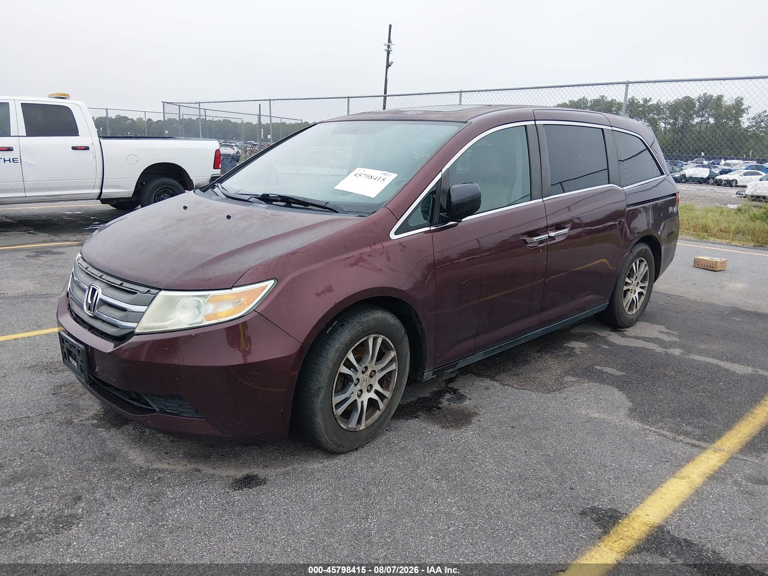 2013 Honda Odyssey Ex-l Red vin: 5FNRL5H69DB017357