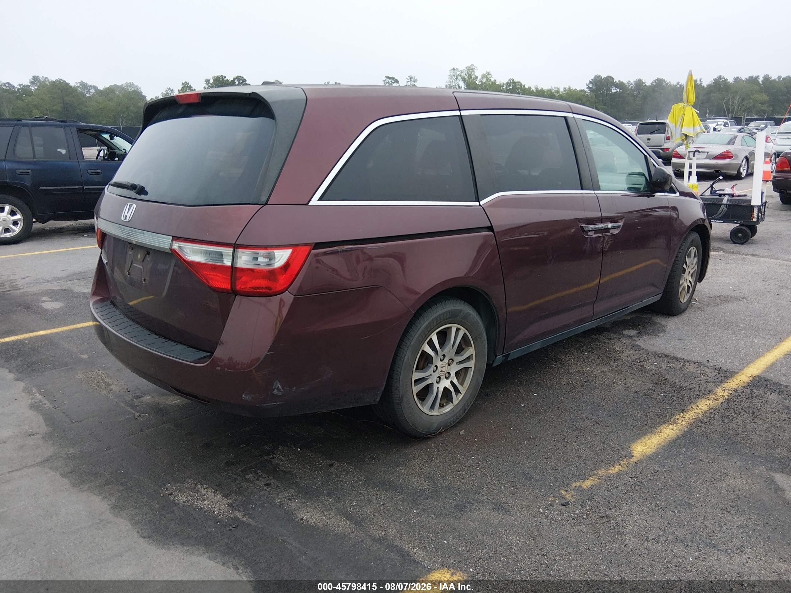 2013 Honda Odyssey Ex-l Red vin: 5FNRL5H69DB017357
