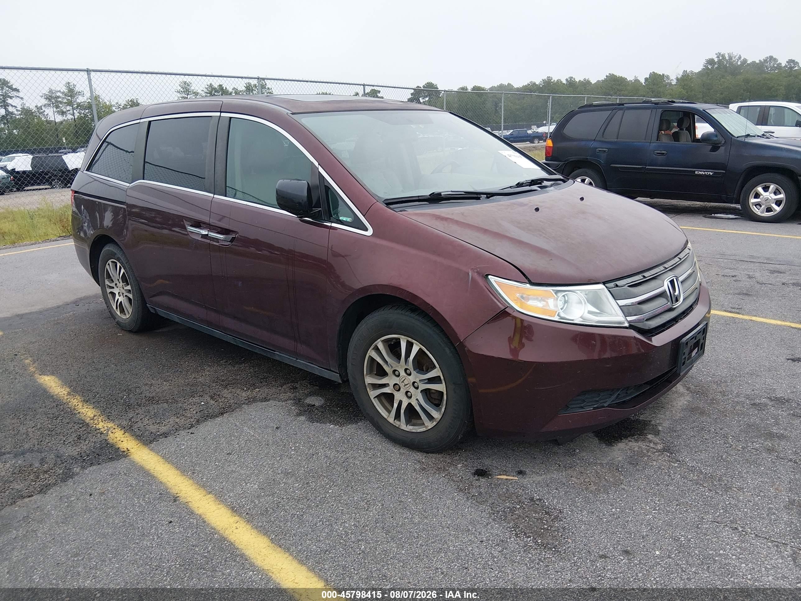 2013 Honda Odyssey Ex-l Red vin: 5FNRL5H69DB017357