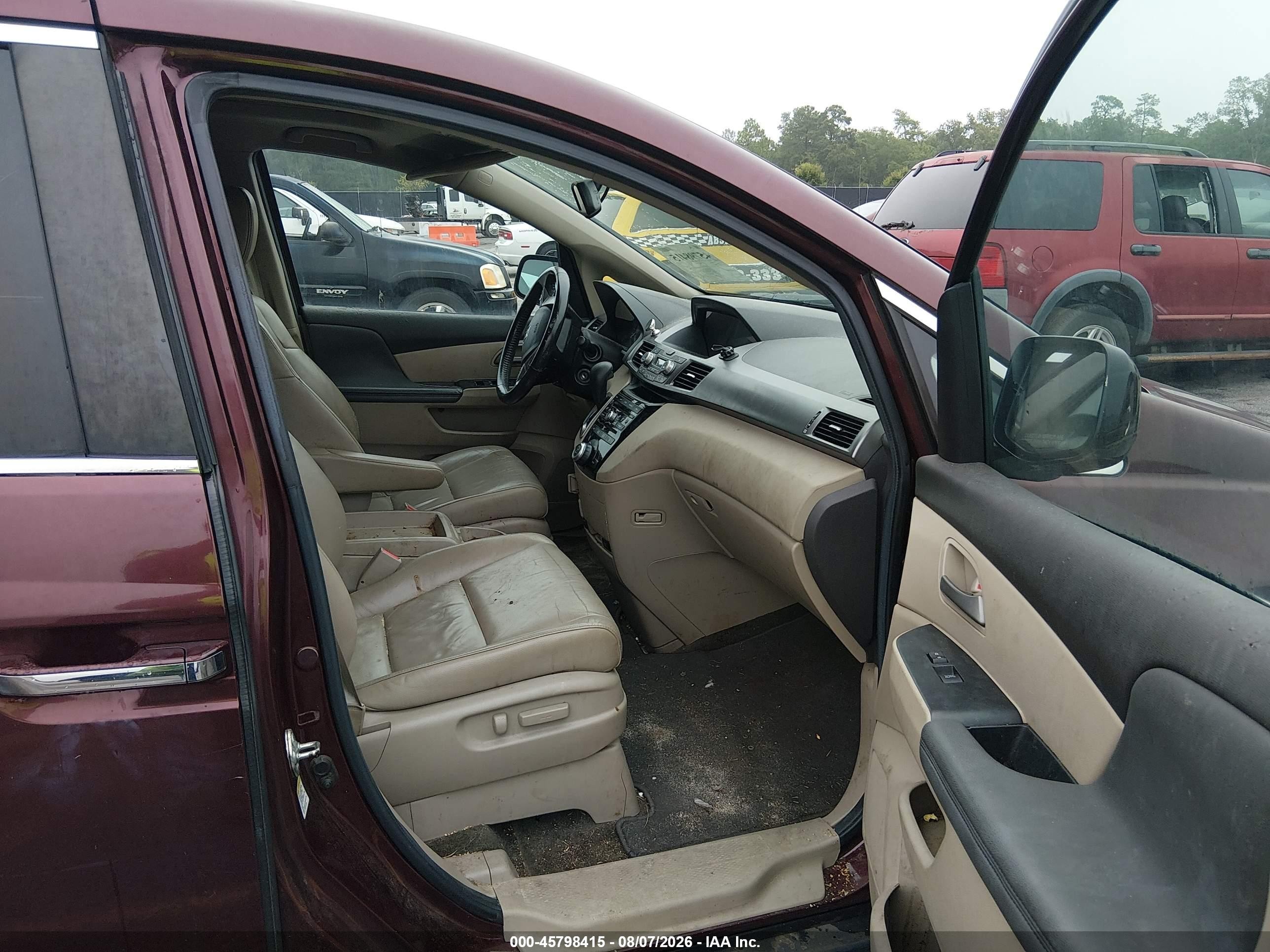 2013 Honda Odyssey Ex-l Red vin: 5FNRL5H69DB017357