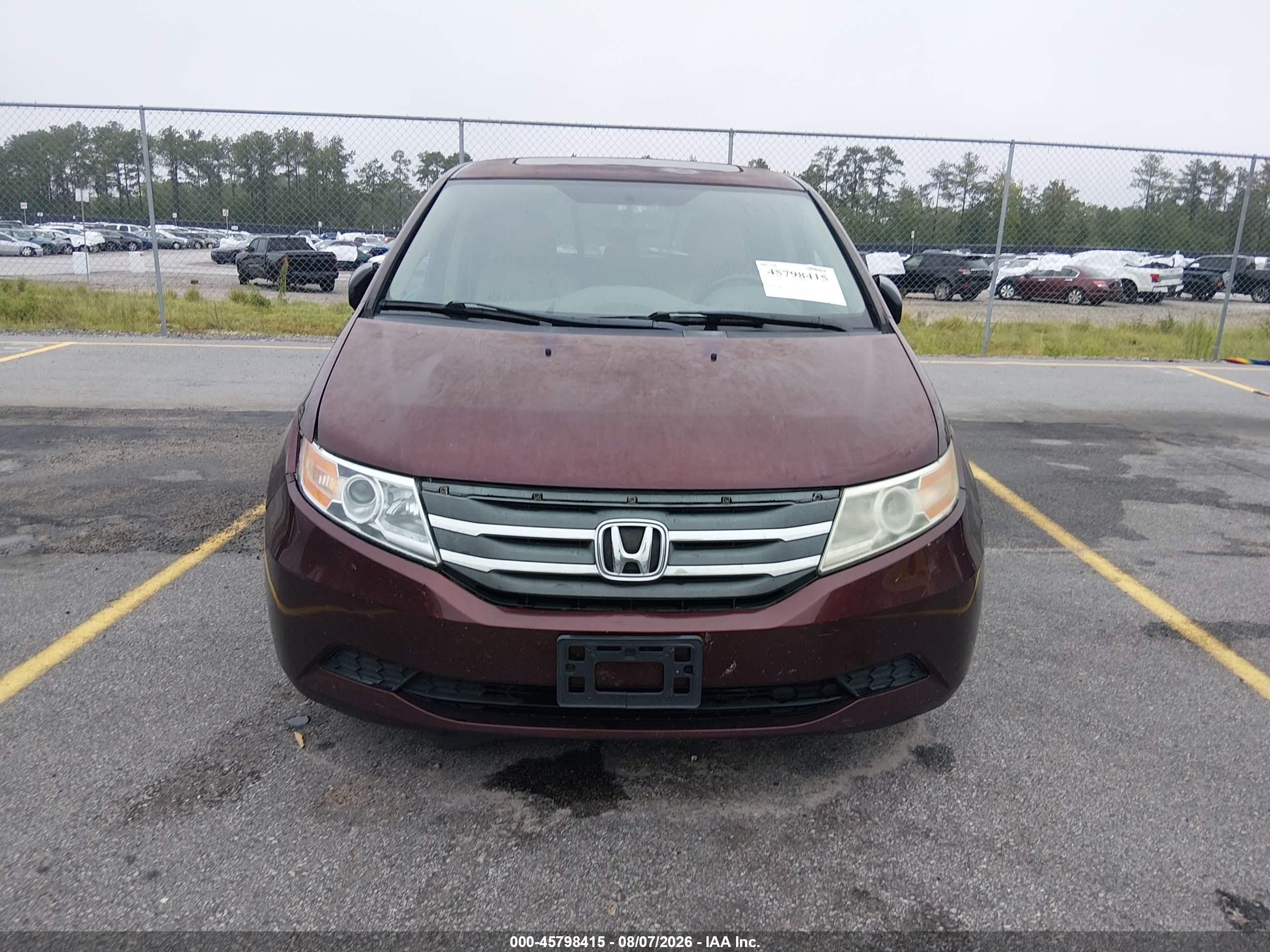 2013 Honda Odyssey Ex-l Red vin: 5FNRL5H69DB017357
