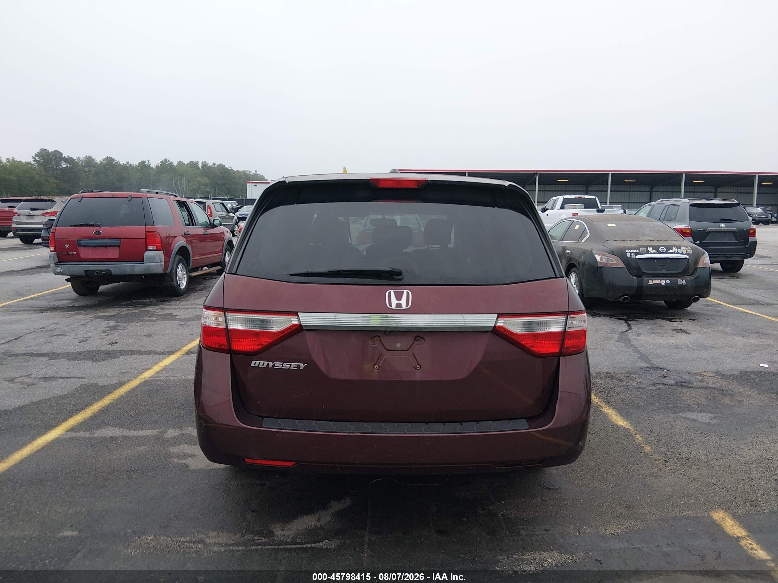2013 Honda Odyssey Ex-l Red vin: 5FNRL5H69DB017357