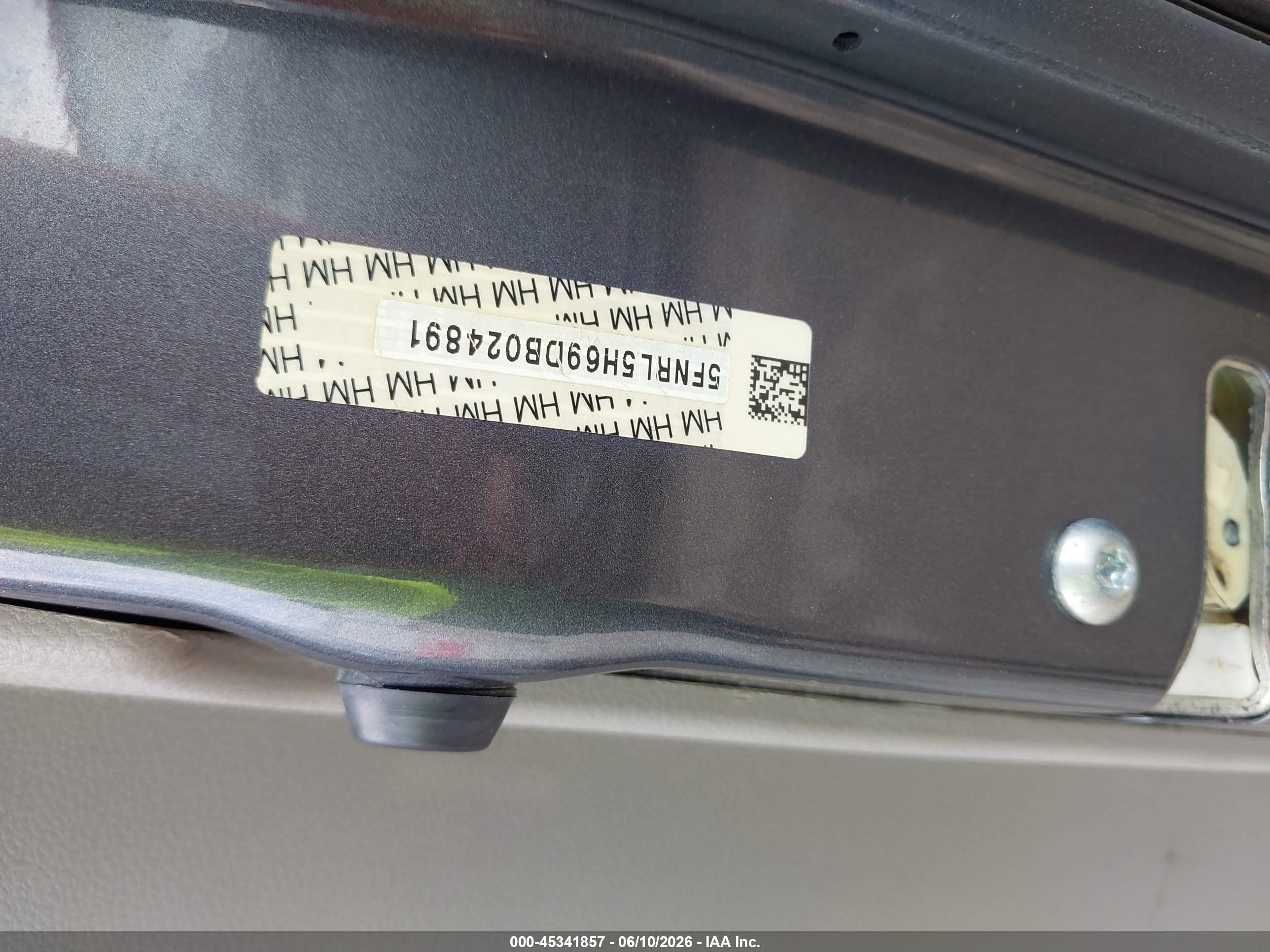 2013 Honda Odyssey Ex-l Gray vin: 5FNRL5H69DB024891