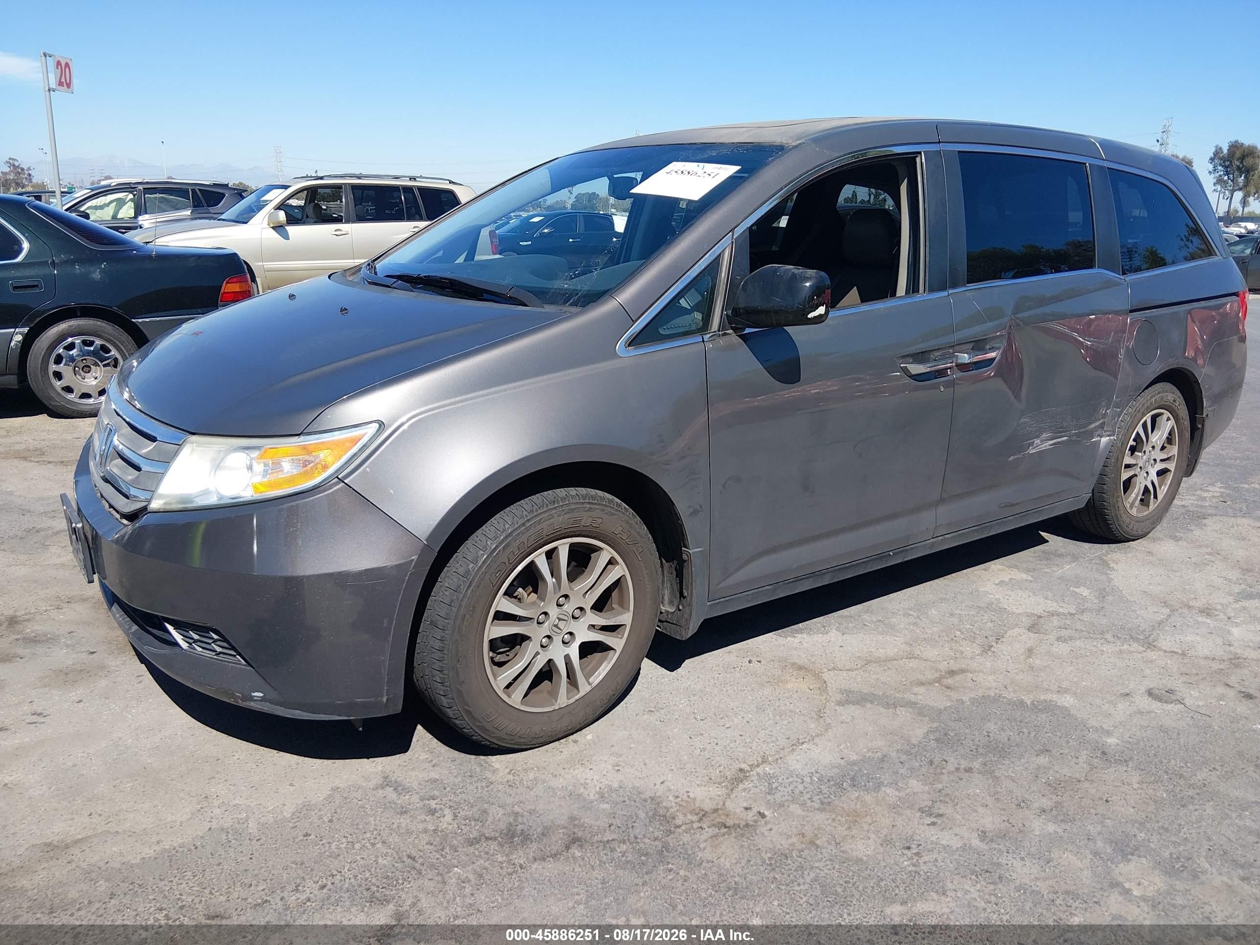 2013 Honda Odyssey Ex-l Gray vin: 5FNRL5H69DB035759