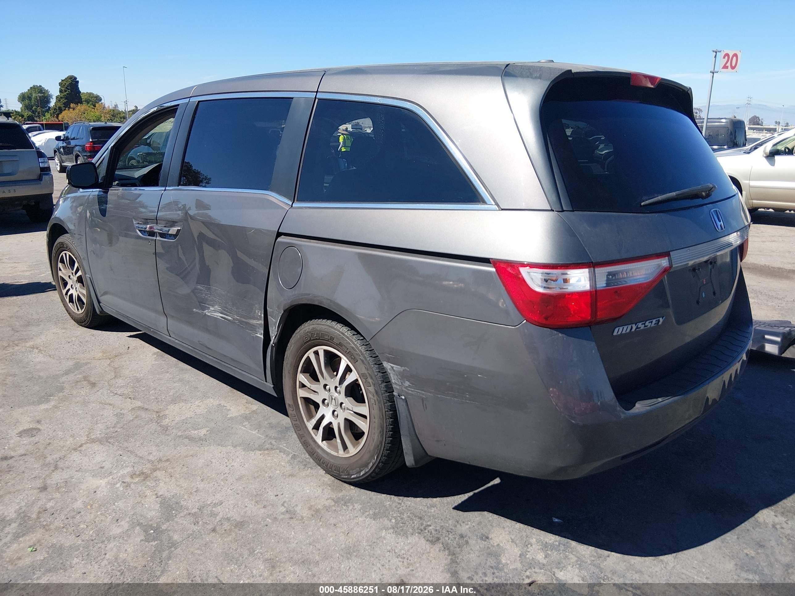 2013 Honda Odyssey Ex-l Gray vin: 5FNRL5H69DB035759