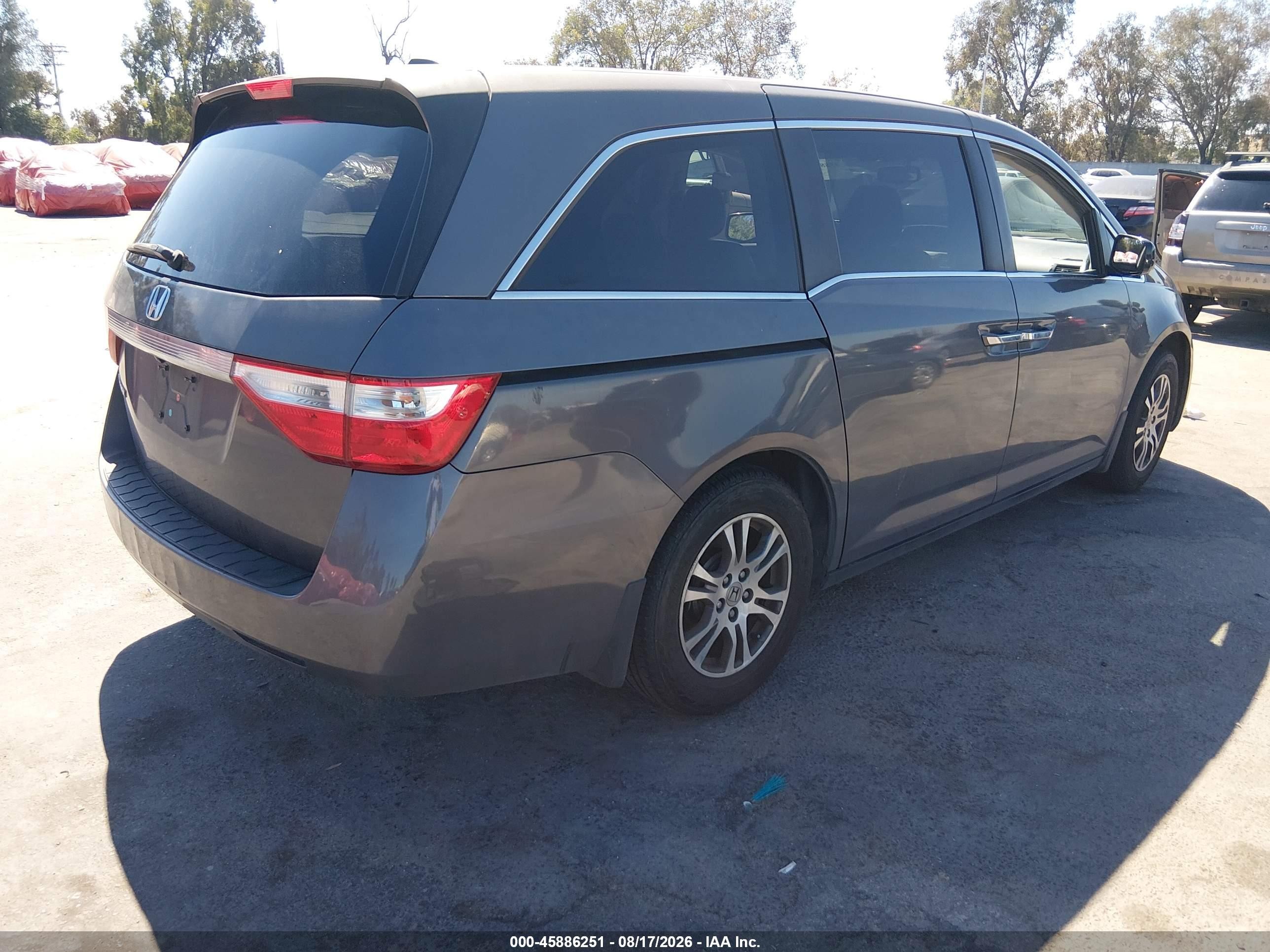 2013 Honda Odyssey Ex-l Gray vin: 5FNRL5H69DB035759