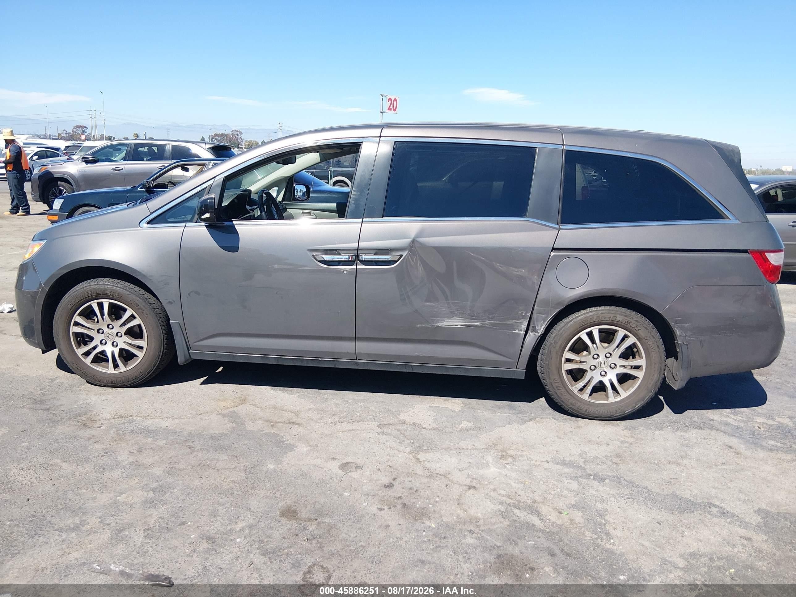 2013 Honda Odyssey Ex-l Gray vin: 5FNRL5H69DB035759