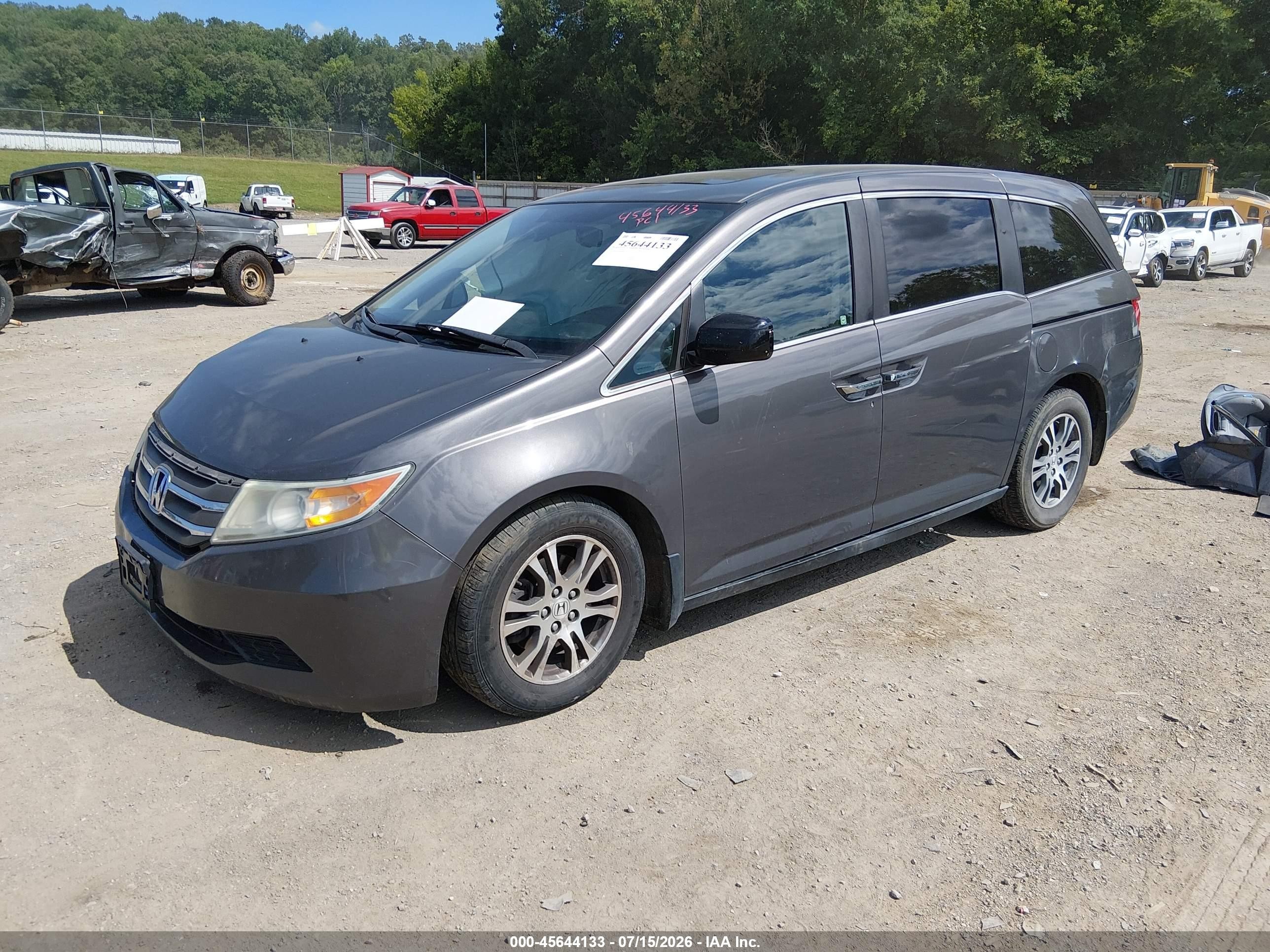 2013 Honda Odyssey Ex-l Gray vin: 5FNRL5H69DB088607