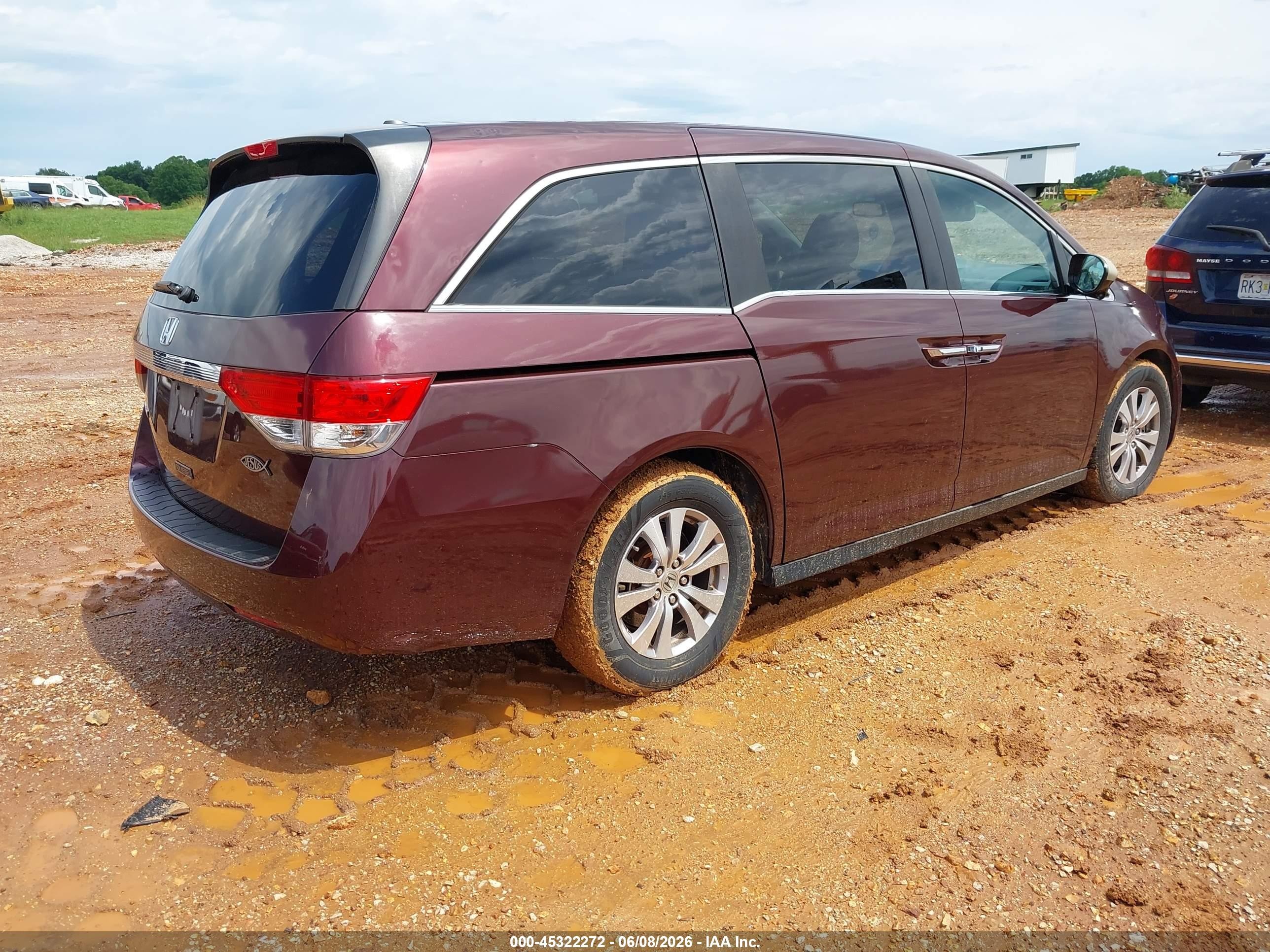 2014 Honda Odyssey Ex-l Beige vin: 5FNRL5H69EB013231