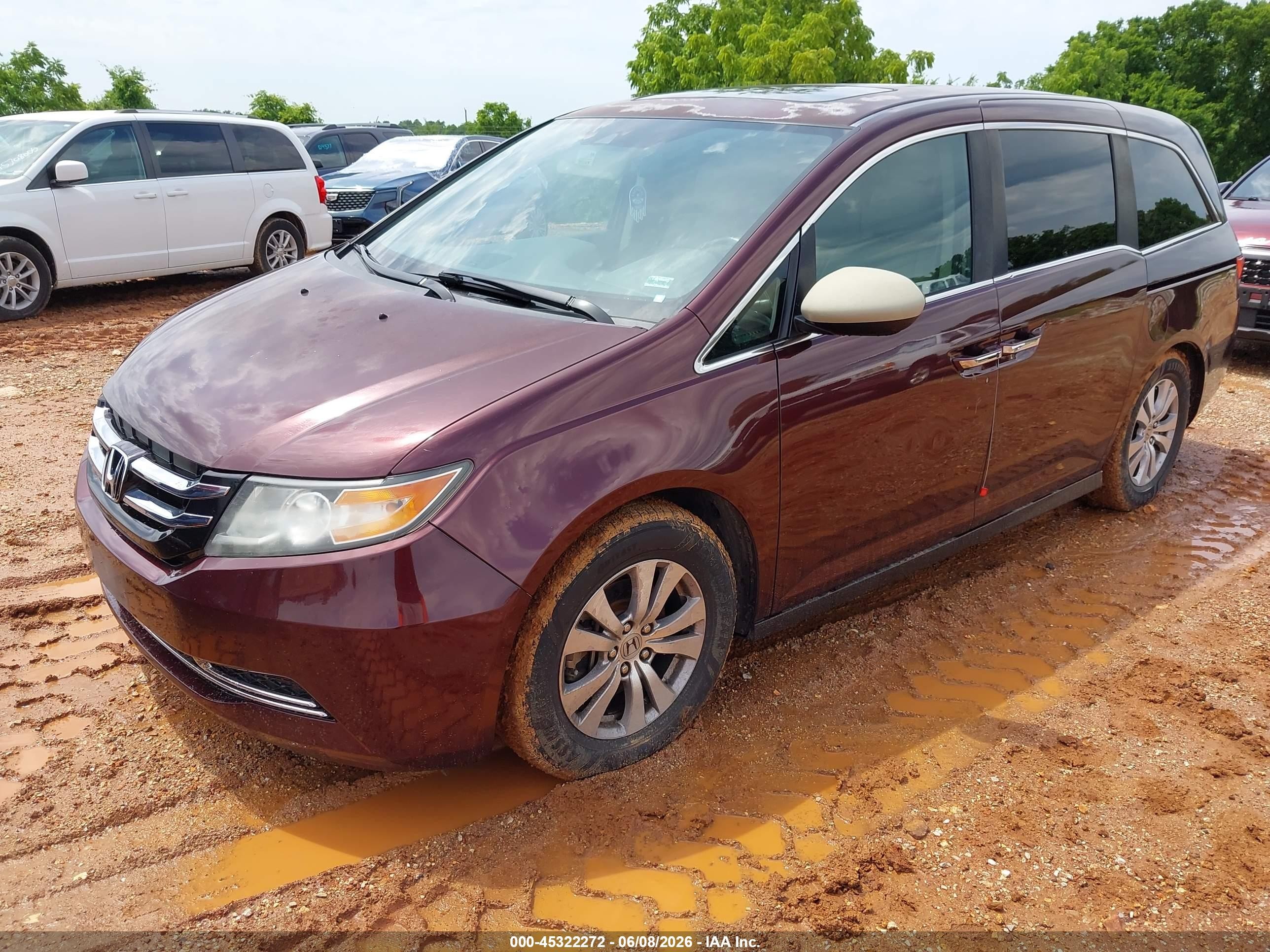 2014 Honda Odyssey Ex-l Beige vin: 5FNRL5H69EB013231