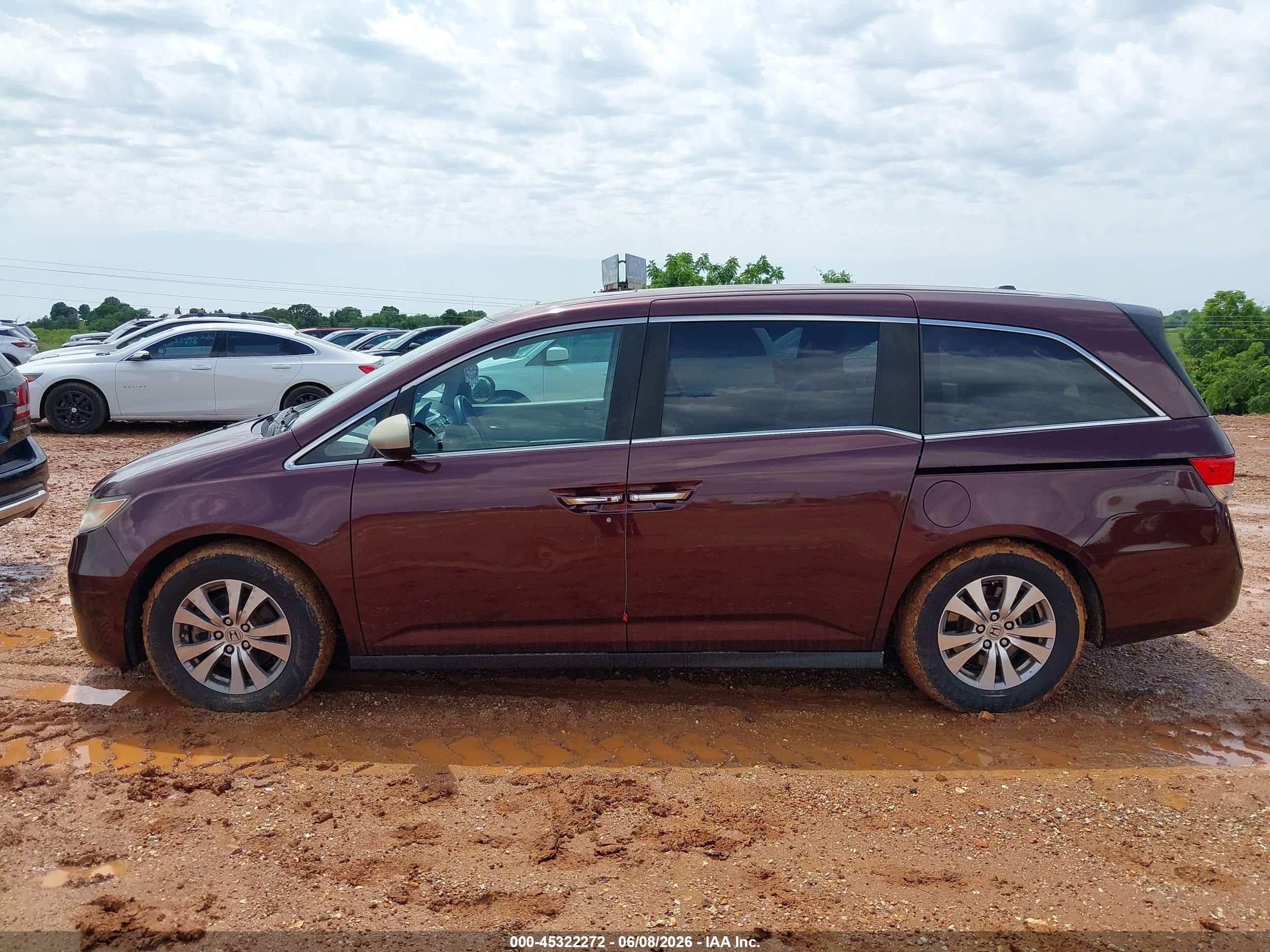 2014 Honda Odyssey Ex-l Beige vin: 5FNRL5H69EB013231