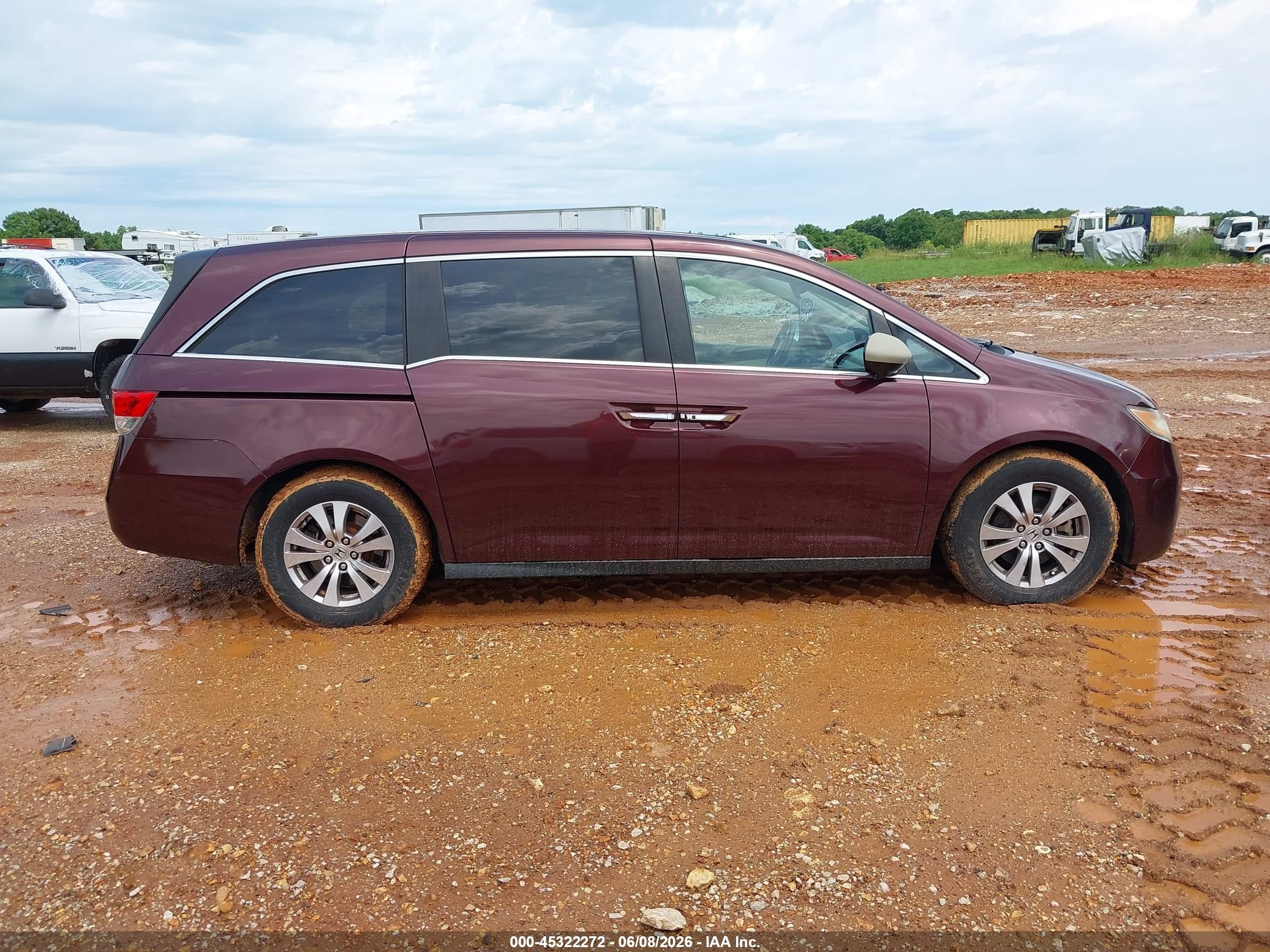2014 Honda Odyssey Ex-l Beige vin: 5FNRL5H69EB013231