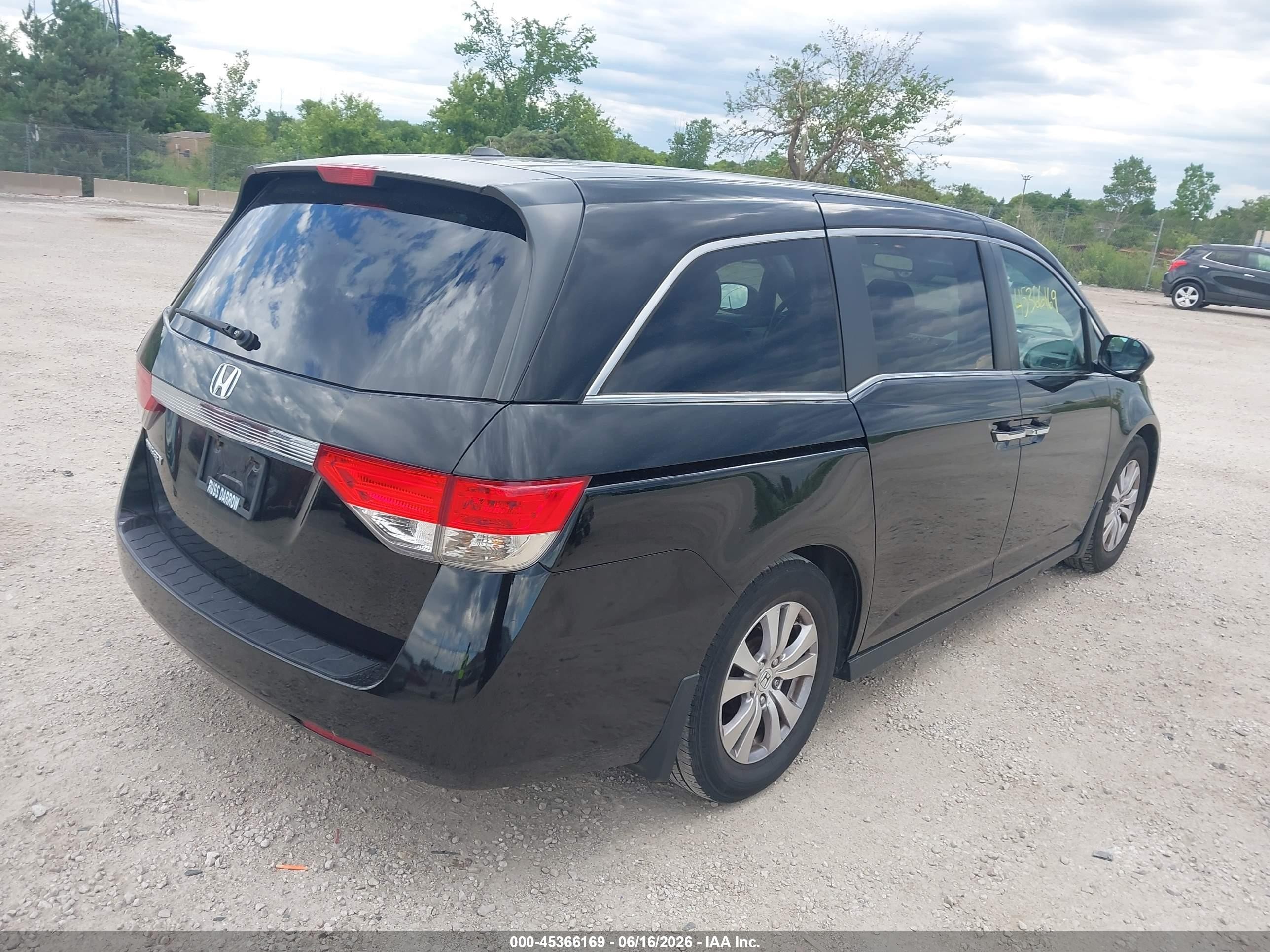 2014 Honda Odyssey Ex-l Black vin: 5FNRL5H69EB013648