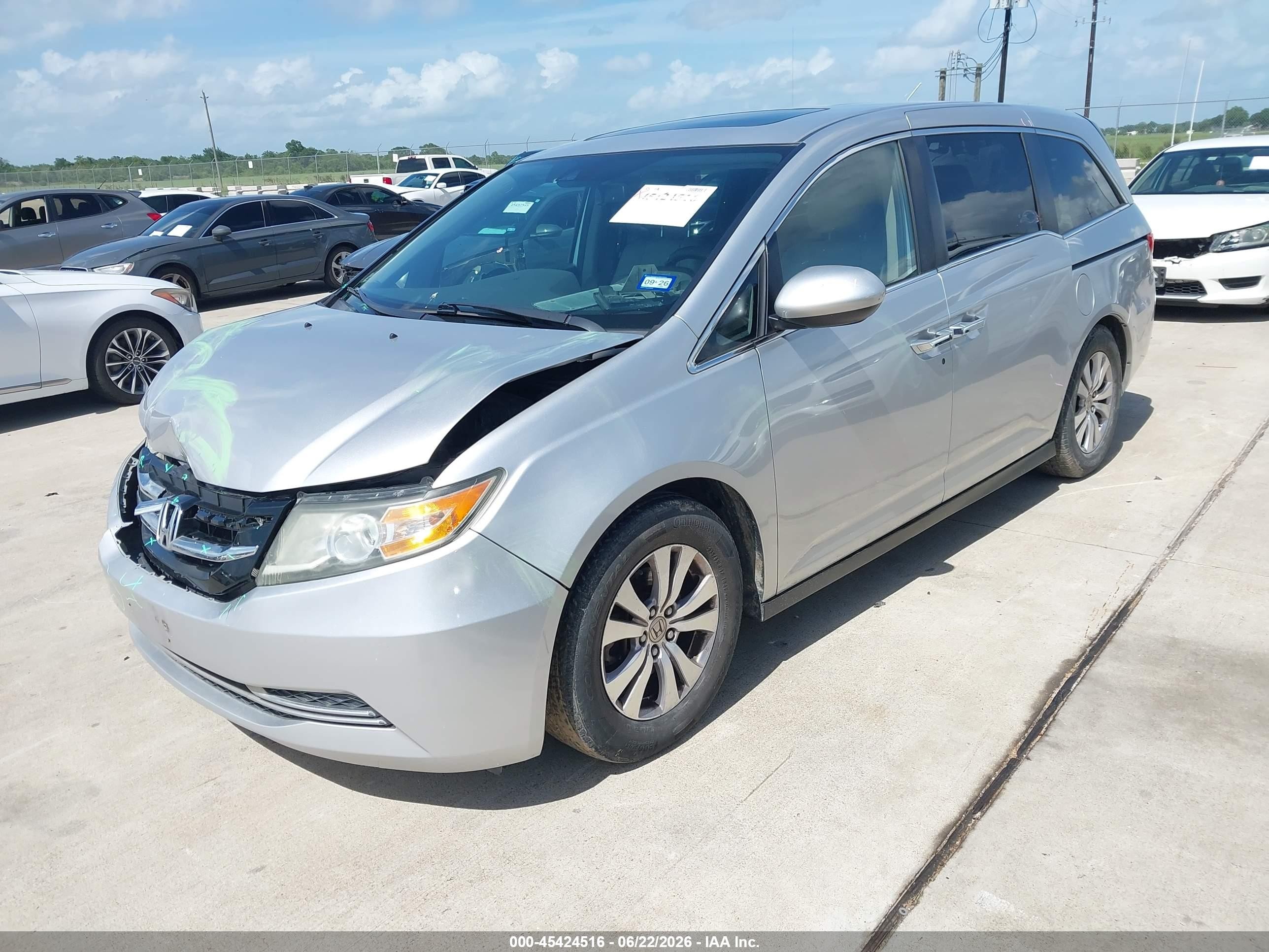 2014 Honda Odyssey Ex-l Silver vin: 5FNRL5H69EB022429
