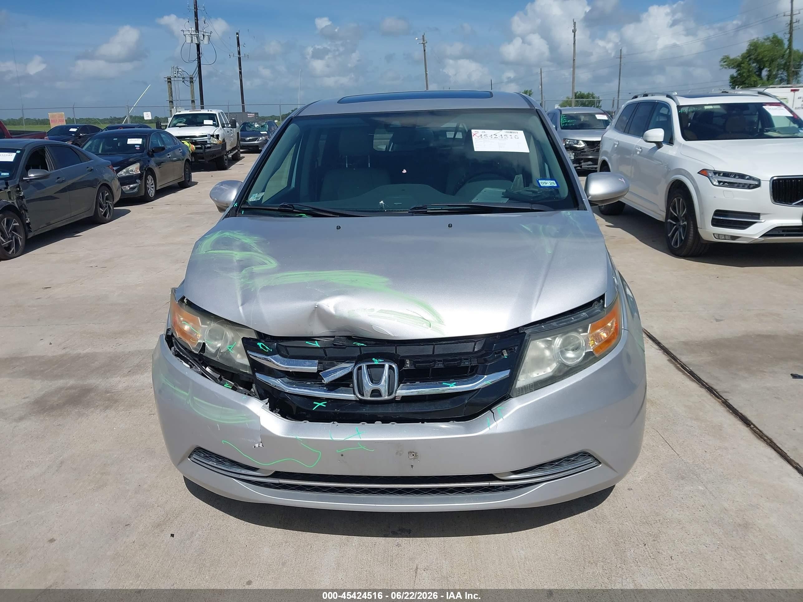 2014 Honda Odyssey Ex-l Silver vin: 5FNRL5H69EB022429