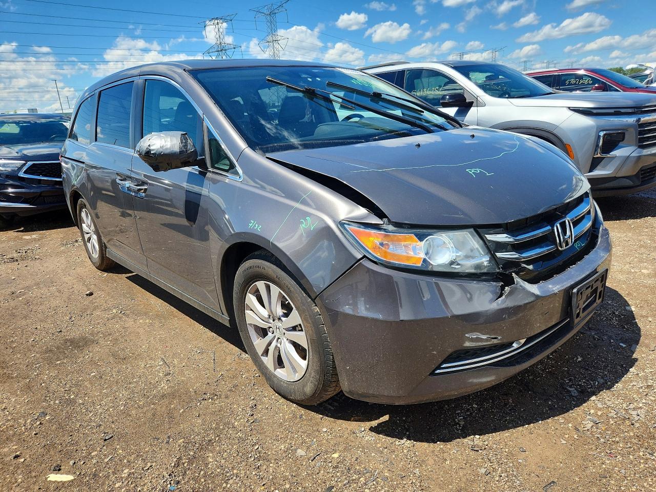 2014 Honda Odyssey Exl Gray vin: 5FNRL5H69EB037299