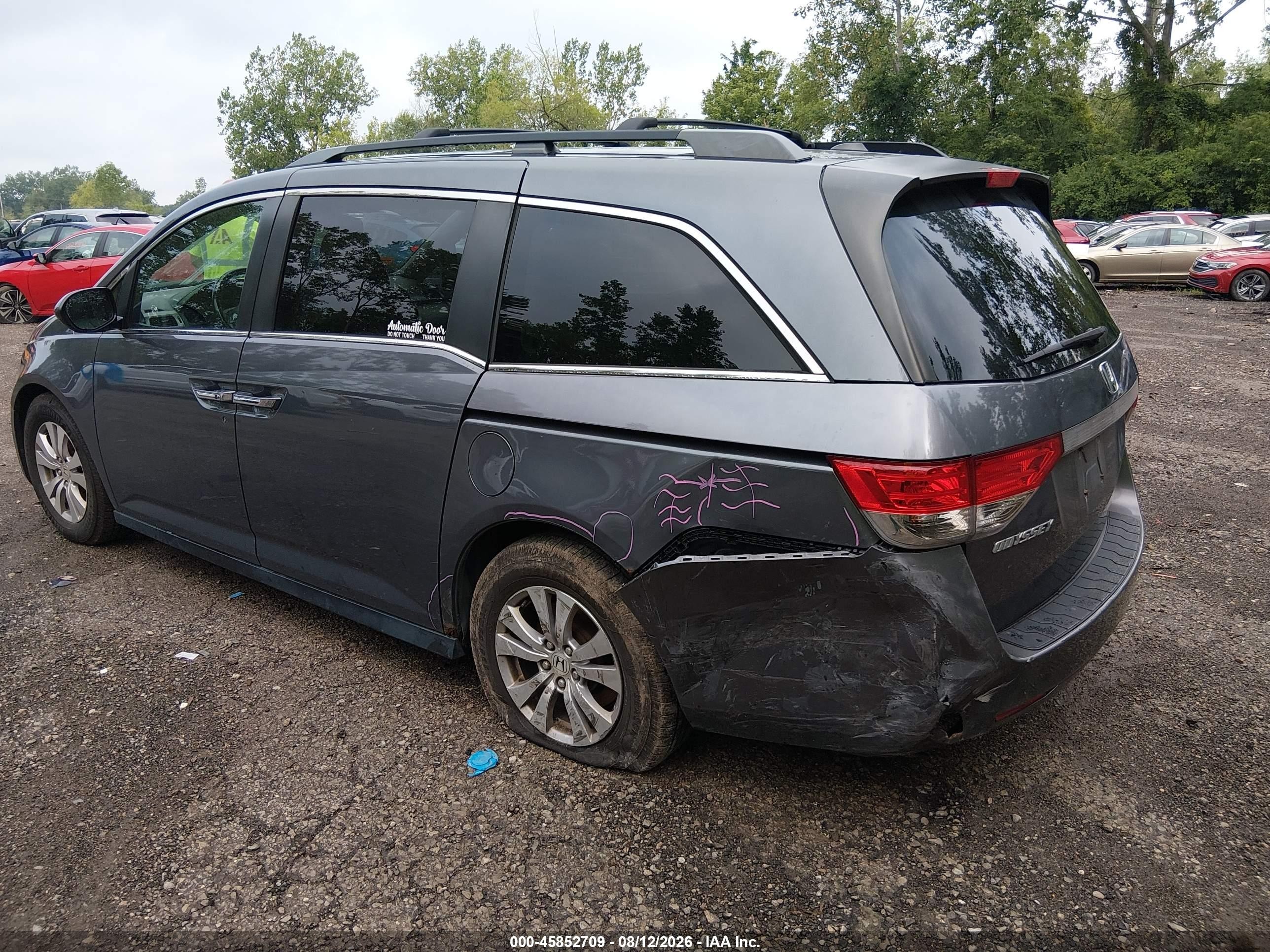 2014 Honda Odyssey Ex-l Gray vin: 5FNRL5H69EB045905
