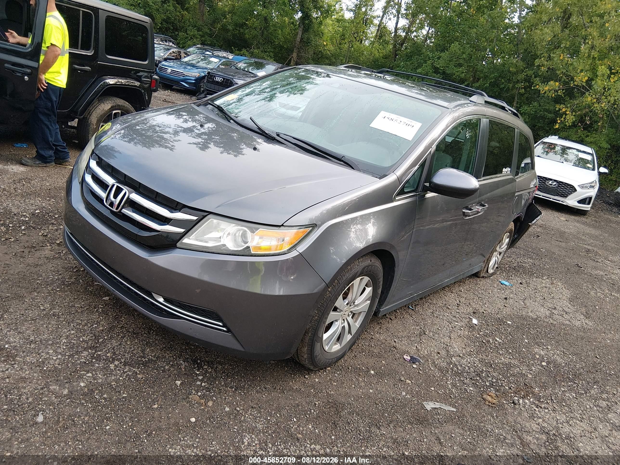 2014 Honda Odyssey Ex-l Gray vin: 5FNRL5H69EB045905
