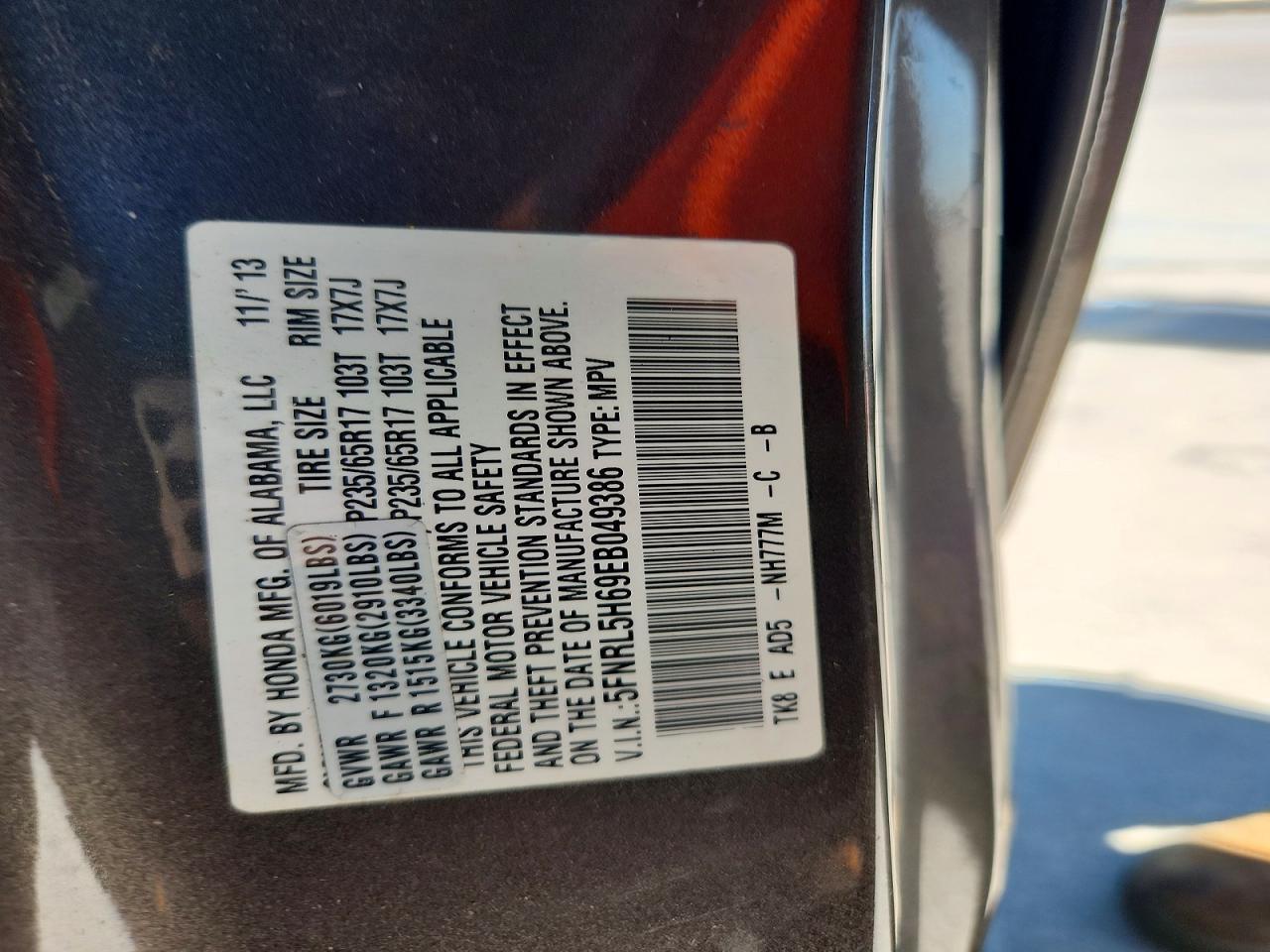2014 Honda Odyssey Exl Gray vin: 5FNRL5H69EB049386
