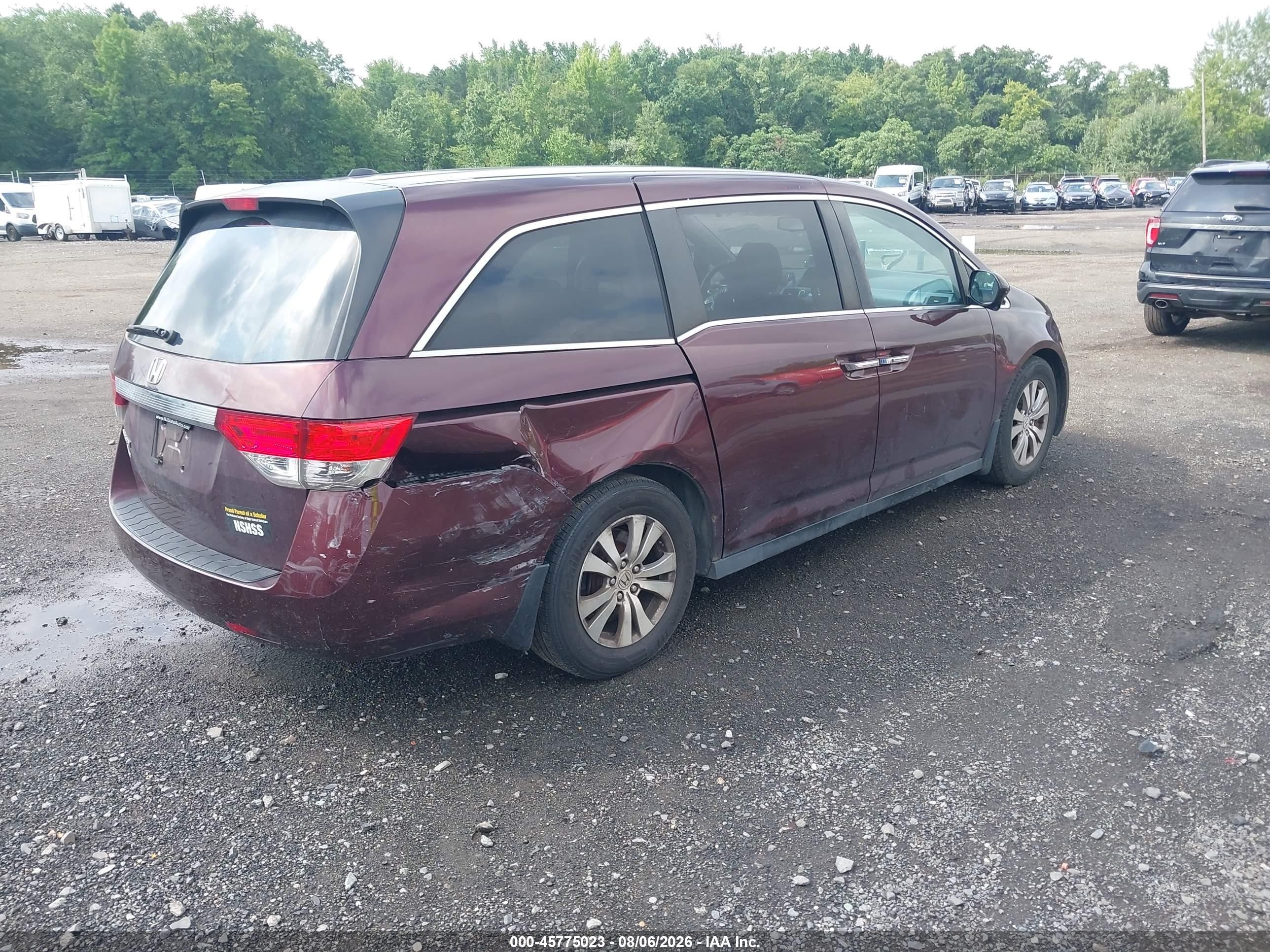 2014 Honda Odyssey Ex-l Бордовый vin: 5FNRL5H69EB076071