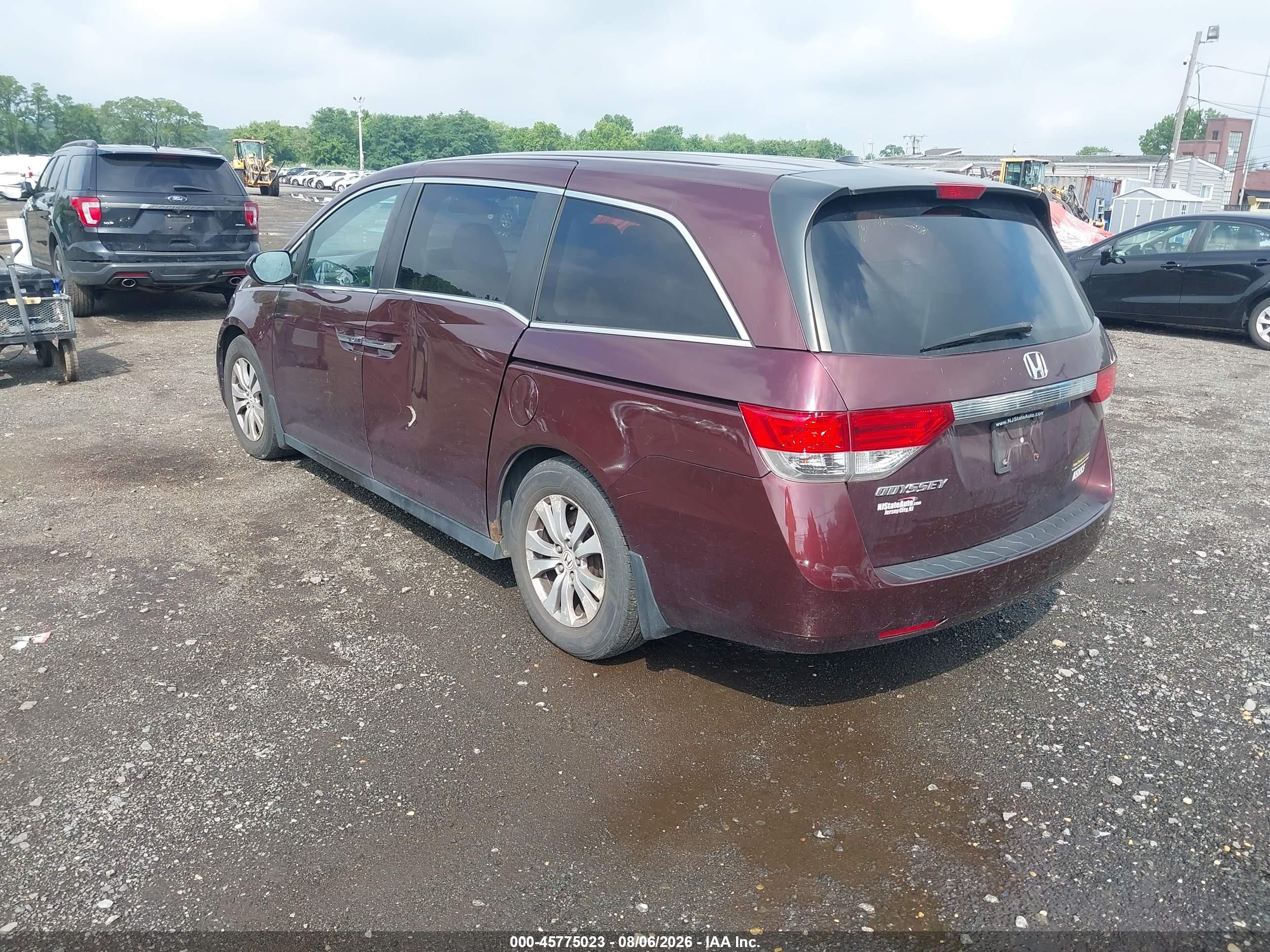 2014 Honda Odyssey Ex-l Бордовый vin: 5FNRL5H69EB076071