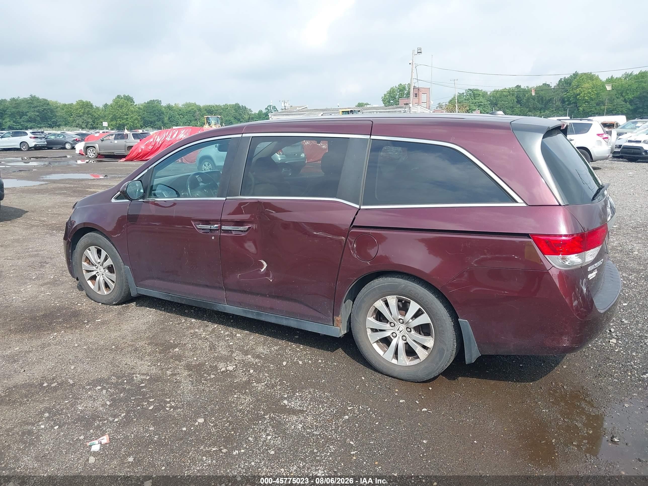 2014 Honda Odyssey Ex-l Бордовый vin: 5FNRL5H69EB076071