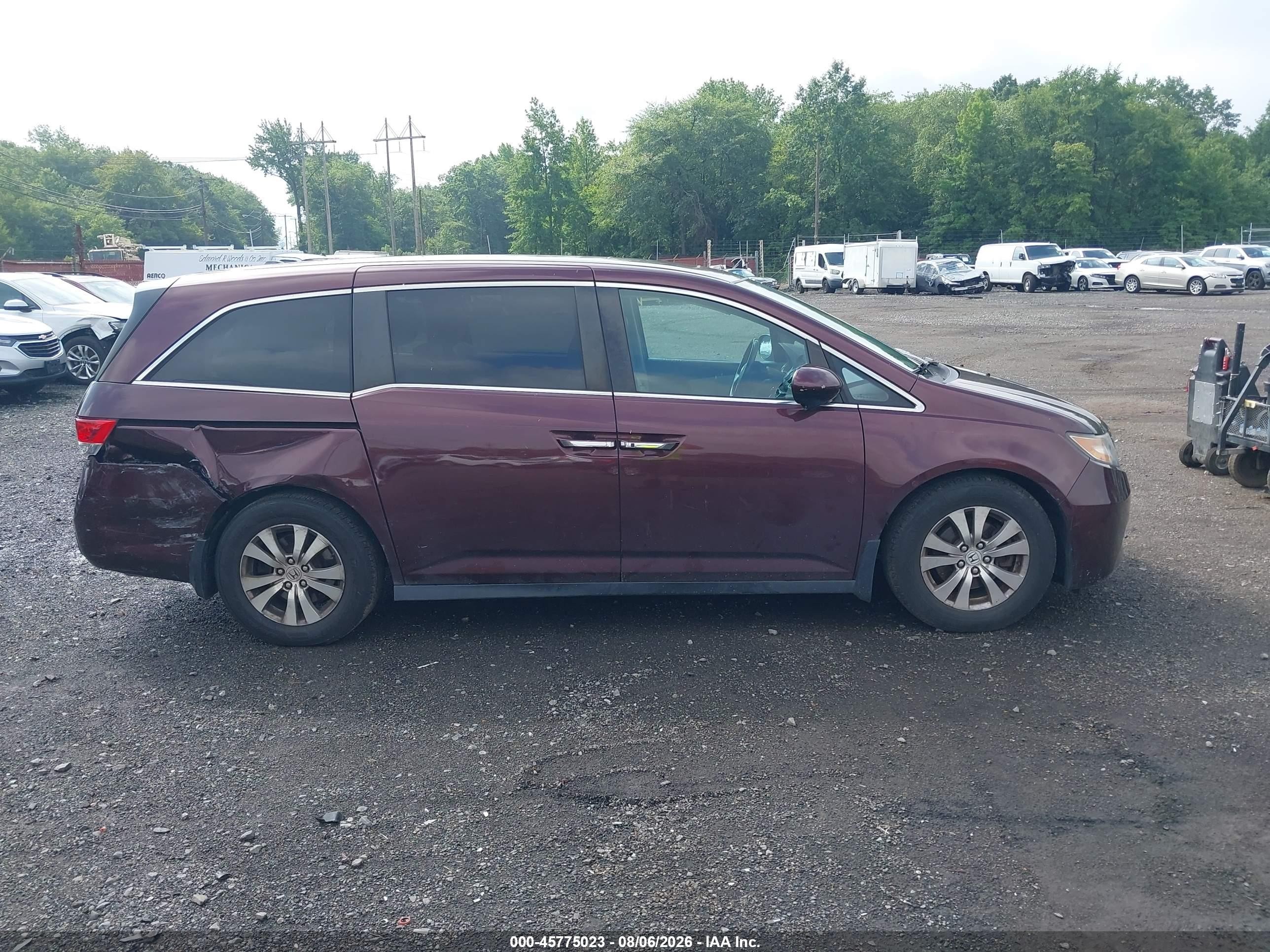 2014 Honda Odyssey Ex-l Бордовый vin: 5FNRL5H69EB076071