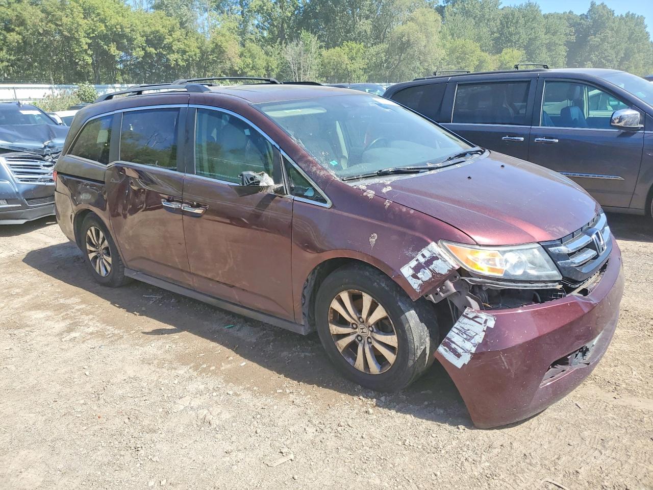 2014 Honda Odyssey Exl Burgundy vin: 5FNRL5H69EB076104