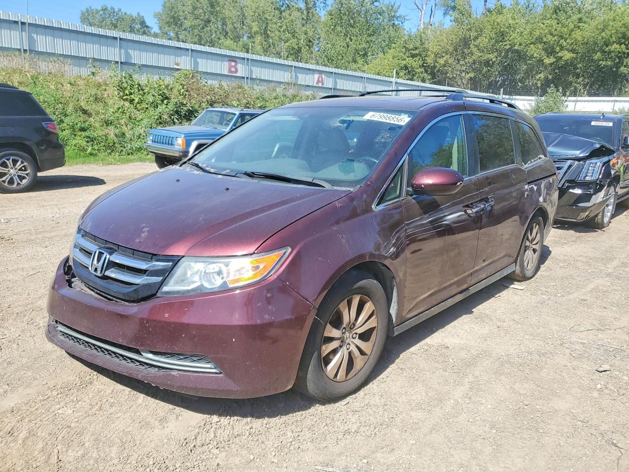2014 Honda Odyssey Exl Burgundy vin: 5FNRL5H69EB076104