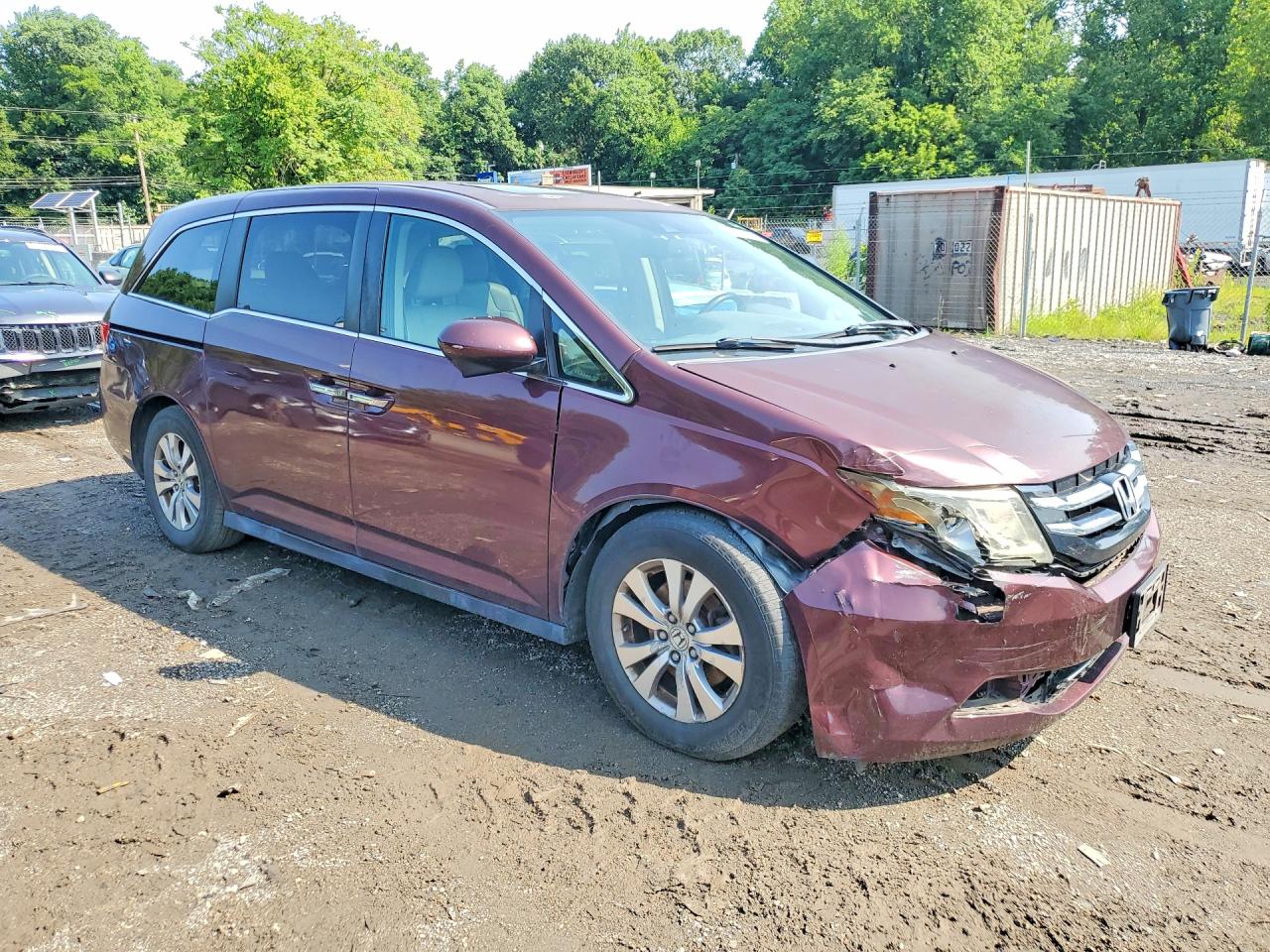 2014 Honda Odyssey Exl Burgundy vin: 5FNRL5H69EB097356