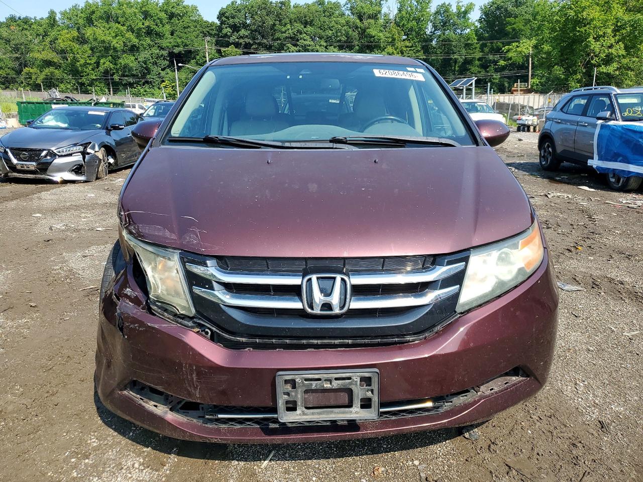 2014 Honda Odyssey Exl Burgundy vin: 5FNRL5H69EB097356