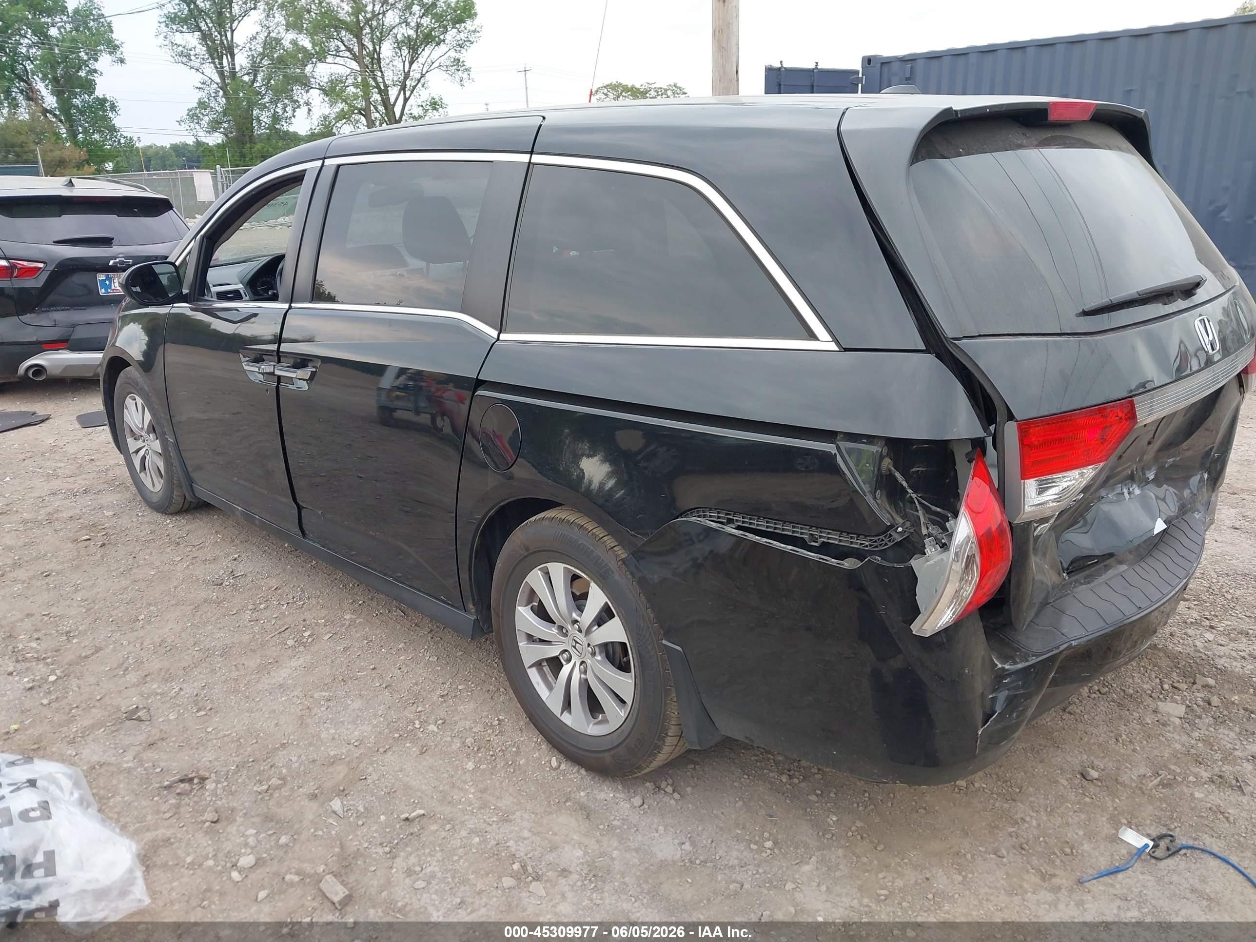 2014 Honda Odyssey Ex-l Black vin: 5FNRL5H69EB101485