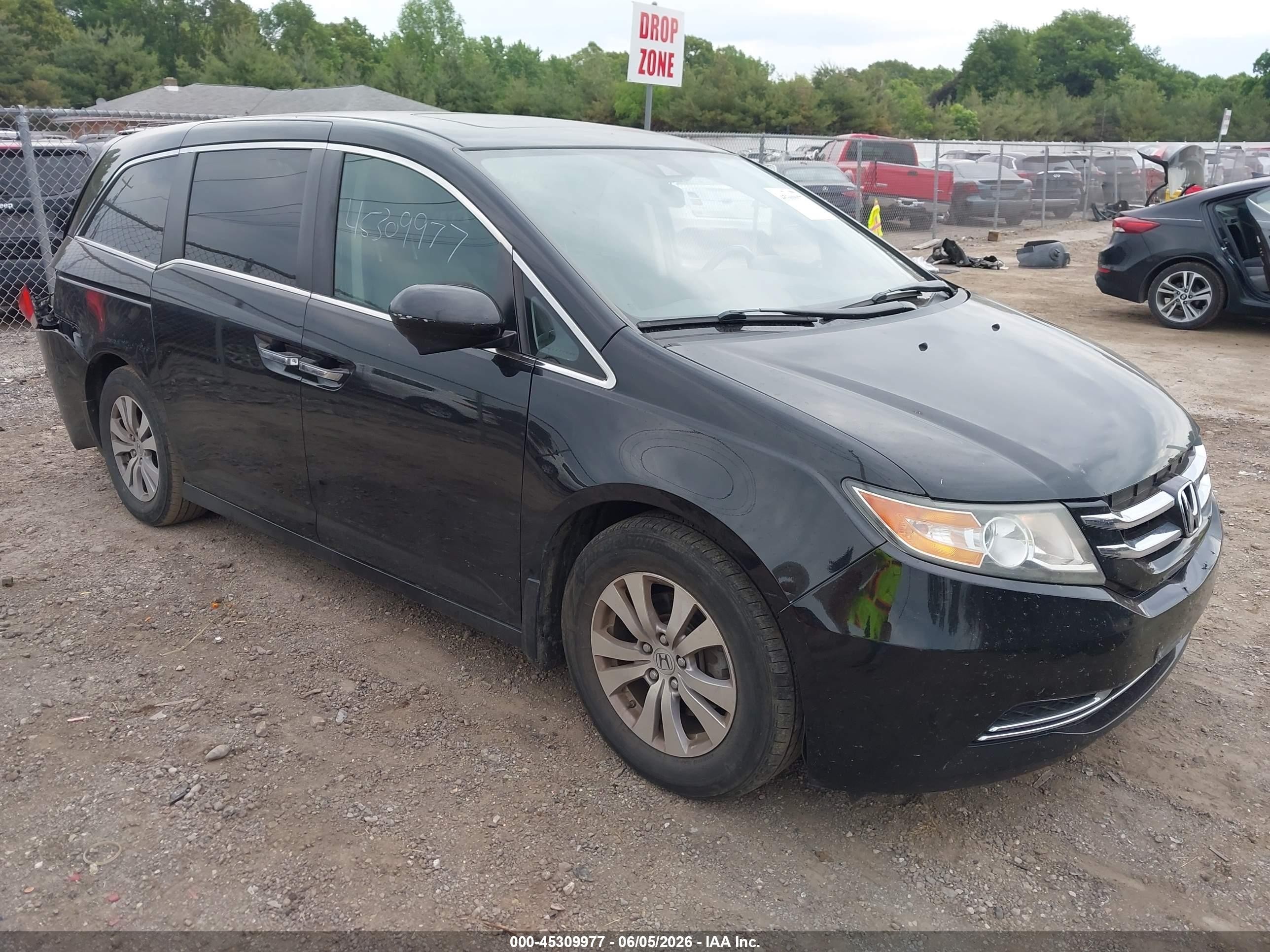 2014 Honda Odyssey Ex-l Black vin: 5FNRL5H69EB101485