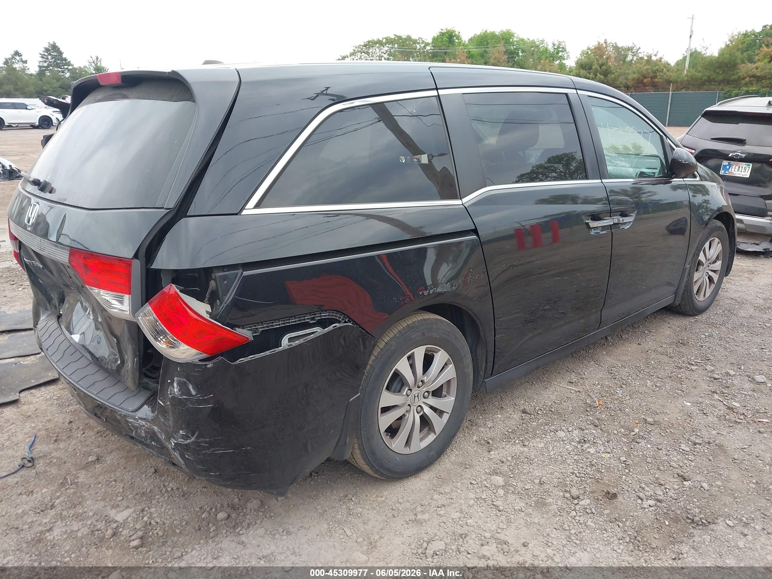 2014 Honda Odyssey Ex-l Black vin: 5FNRL5H69EB101485