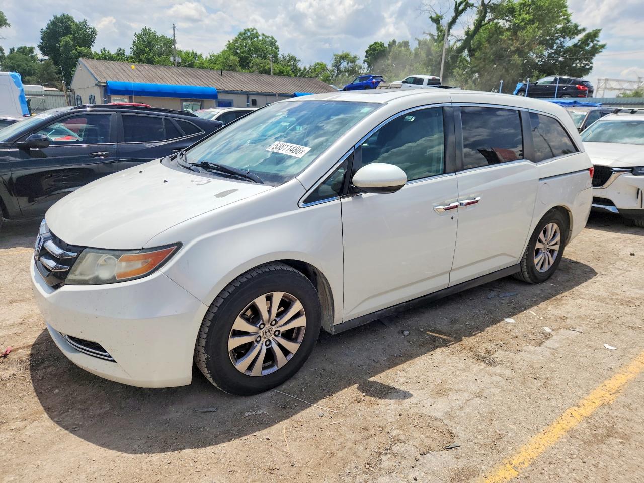 2014 Honda Odyssey Exl White vin: 5FNRL5H69EB105701