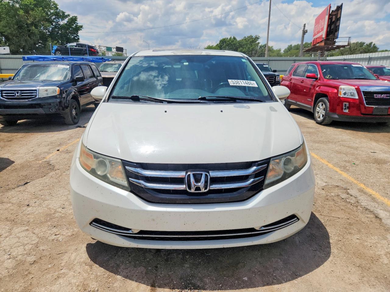 2014 Honda Odyssey Exl White vin: 5FNRL5H69EB105701