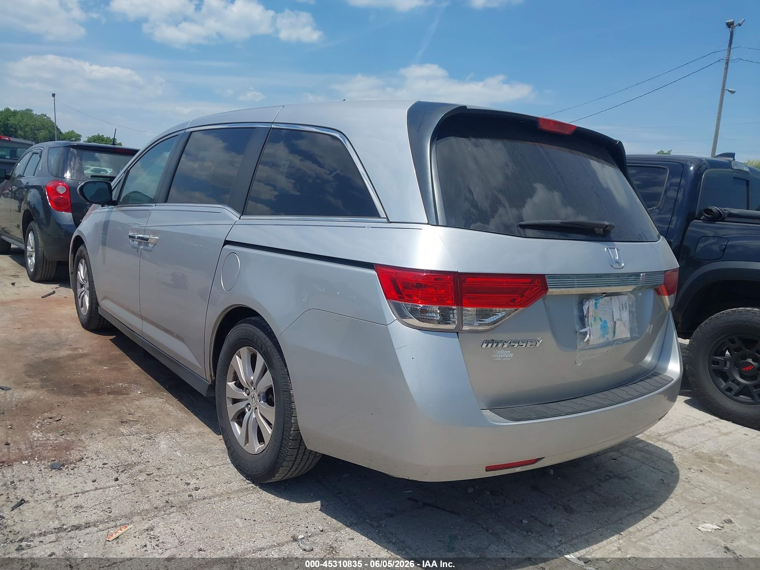 2014 Honda Odyssey Ex-l Silver vin: 5FNRL5H69EB118464