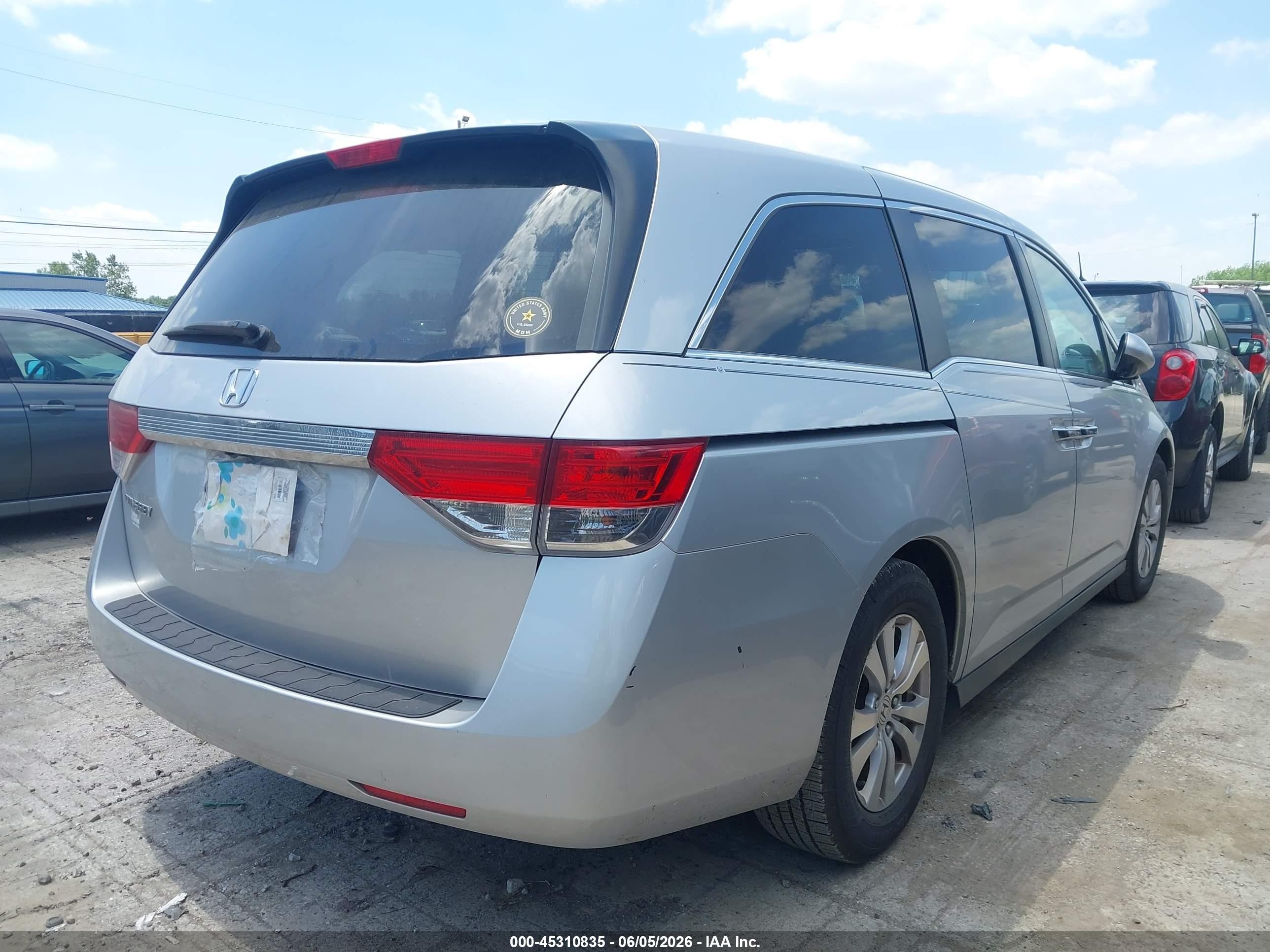 2014 Honda Odyssey Ex-l Silver vin: 5FNRL5H69EB118464