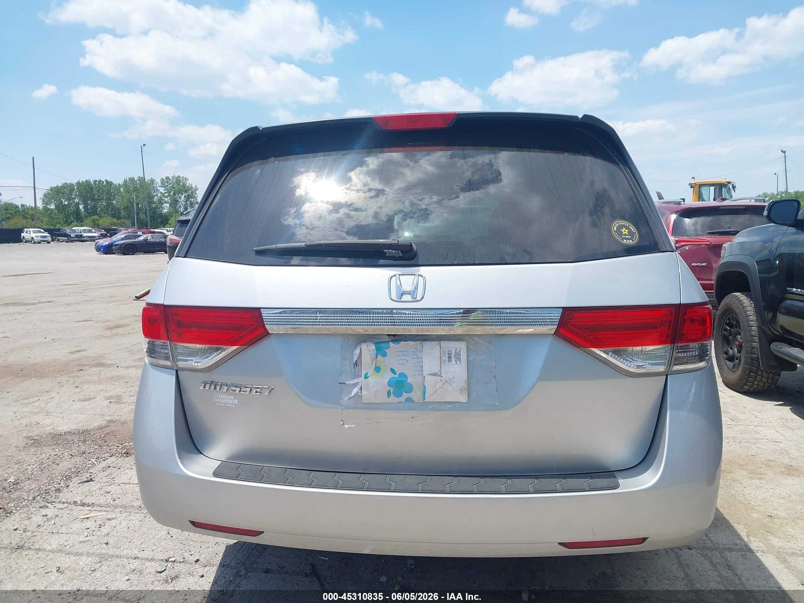 2014 Honda Odyssey Ex-l Silver vin: 5FNRL5H69EB118464