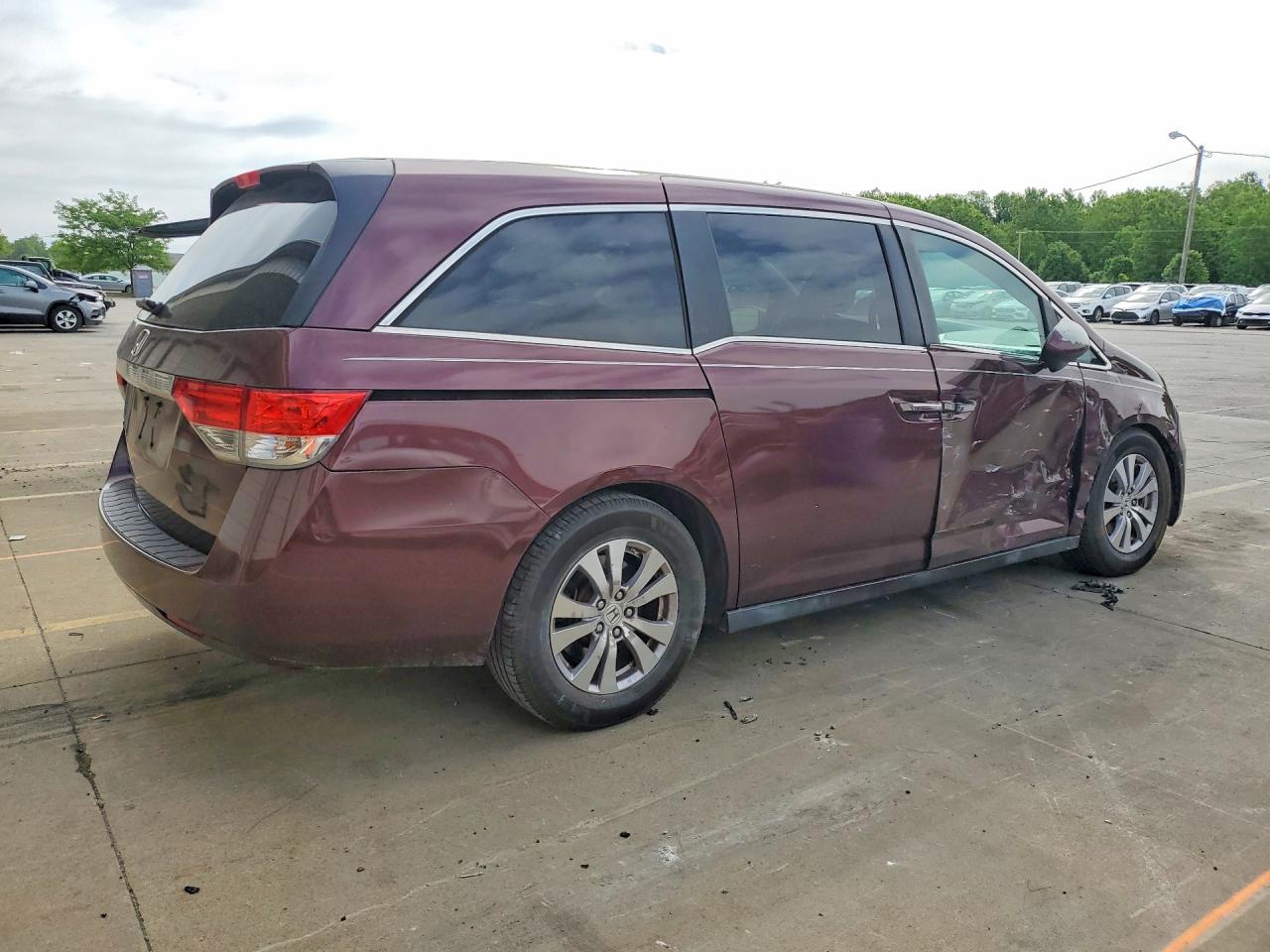 2014 Honda Odyssey Exl Burgundy vin: 5FNRL5H69EB125320