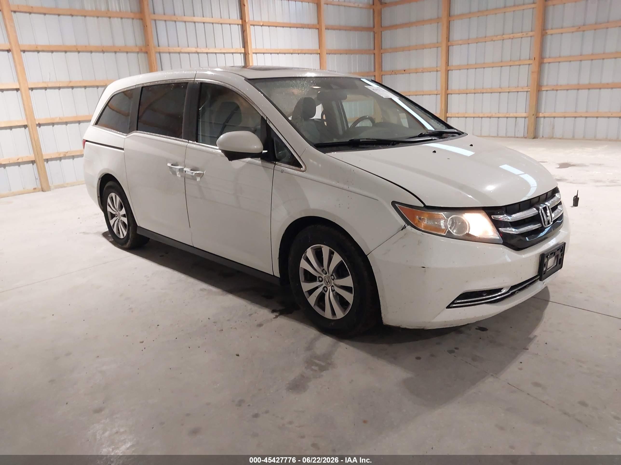 2014 Honda Odyssey Ex-l White vin: 5FNRL5H69EB129044