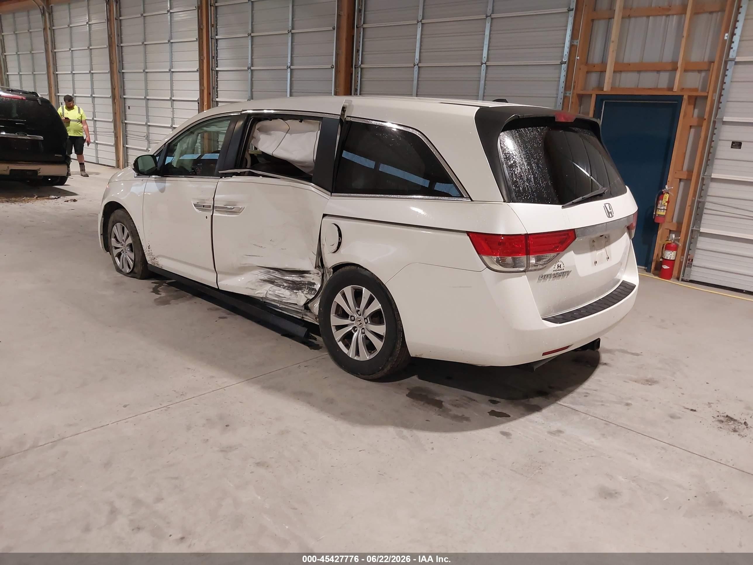 2014 Honda Odyssey Ex-l White vin: 5FNRL5H69EB129044